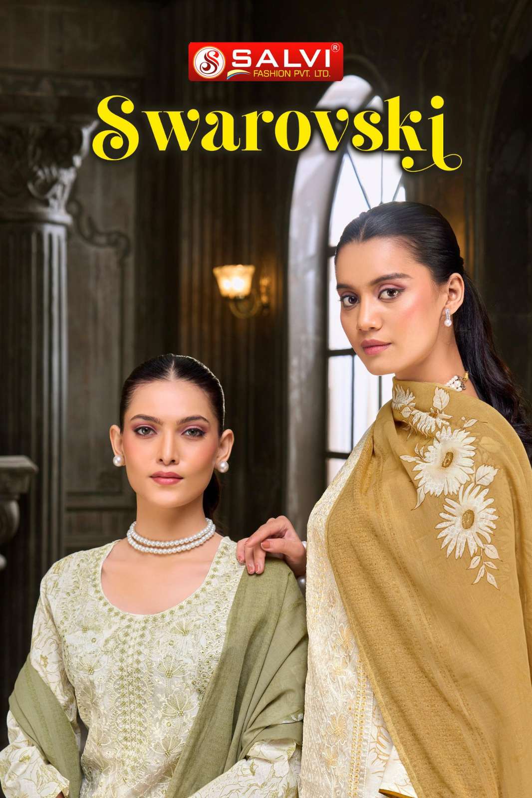 SALVI FASHION SWAROVSKI PURE LAWN PRINTED WITH HEAVY EMBROIDERY DESIGNER SALWAR SUIT