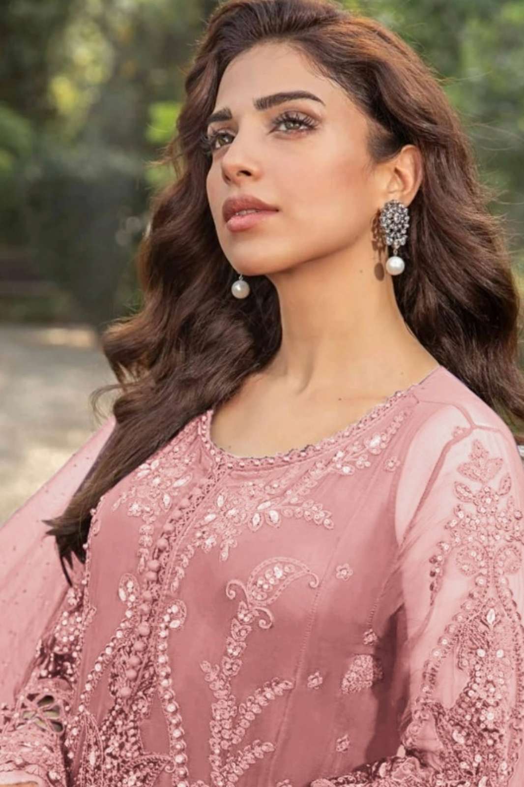 SERINE D NO S 908  PURE CHIFFON HEAVY EMBROIDERED WITH HAND DESIGNER SALWAR SUIT