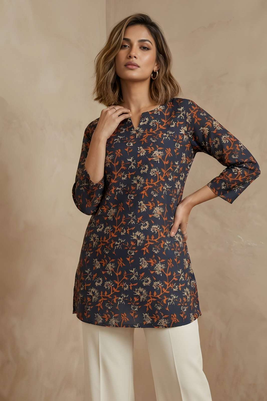 Shri Balaji Emporium 1007 Cotton blend Casual Woman Cotton Tunic Top