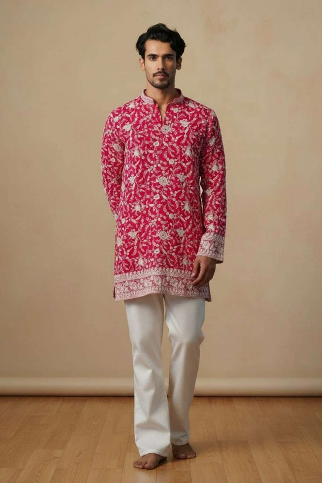 Shri Balaji Emporium 368 Roman Silk Sequence Embroidery Work Kurta Pajama Set