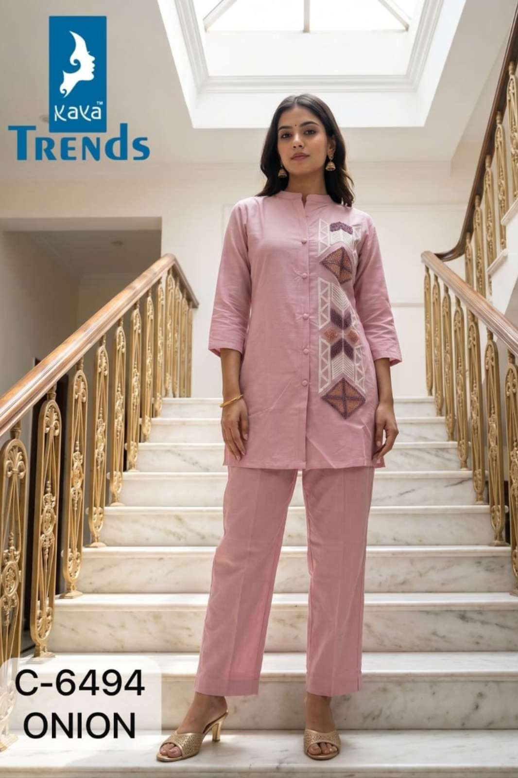 Shri Balaji Emporium D NO 6494 Textured Cotton Fancy Embroidery Work Designer Kurtis