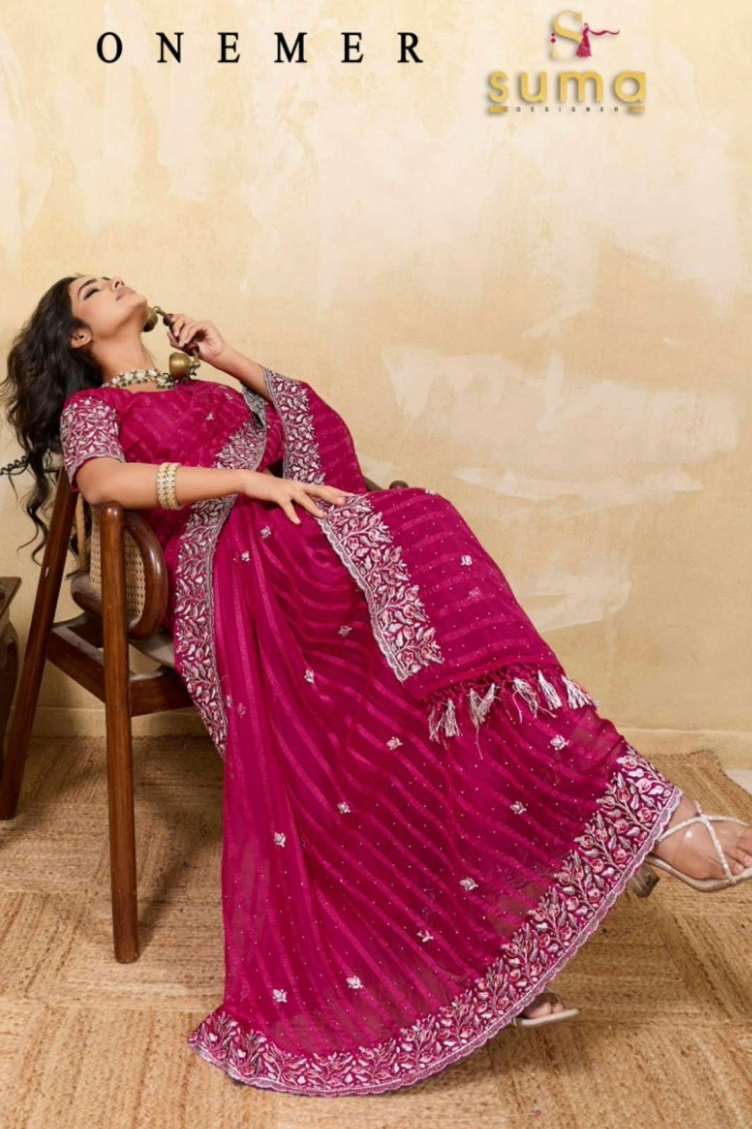 Shri Balaji Emporium Onemer 18001 To 18006 Solo Chiffon Designer Saree