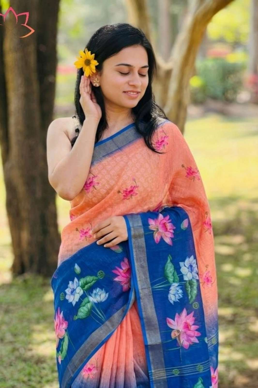 Shri Balaji Emporium Presents MG642  Soft Linen Digital Printed Saree Collection