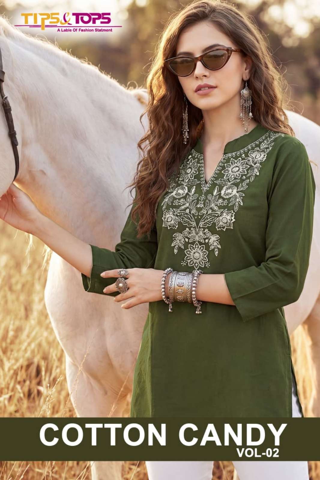 Tips & Tops COTTON CANDY VOL 02 Heavy Cotton Embroidery Designer Kurtis