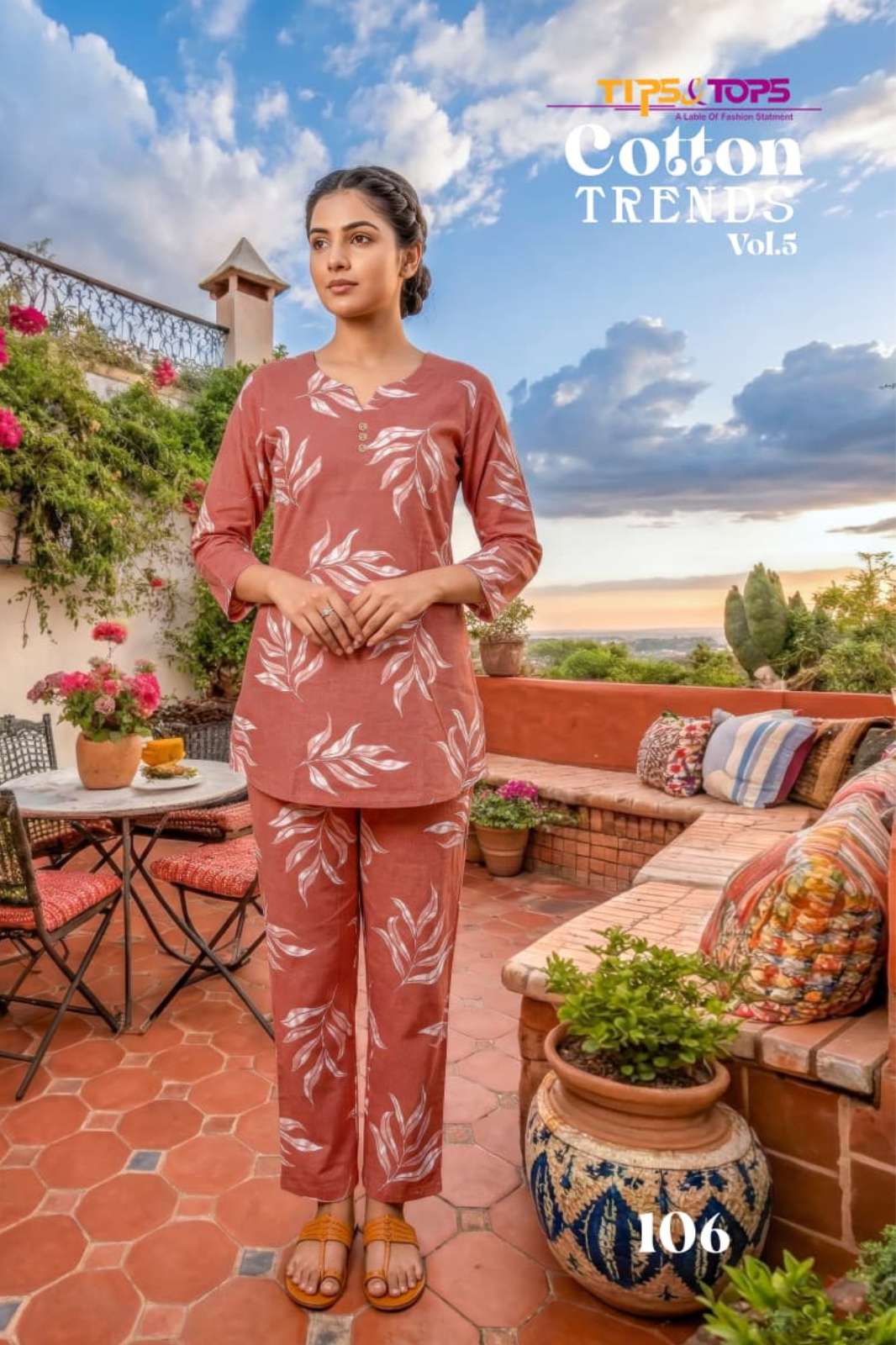 TIPS & TOPS COTTON TRENDS VOL 05 COTTON PRINTED DESIGNER KURTIS