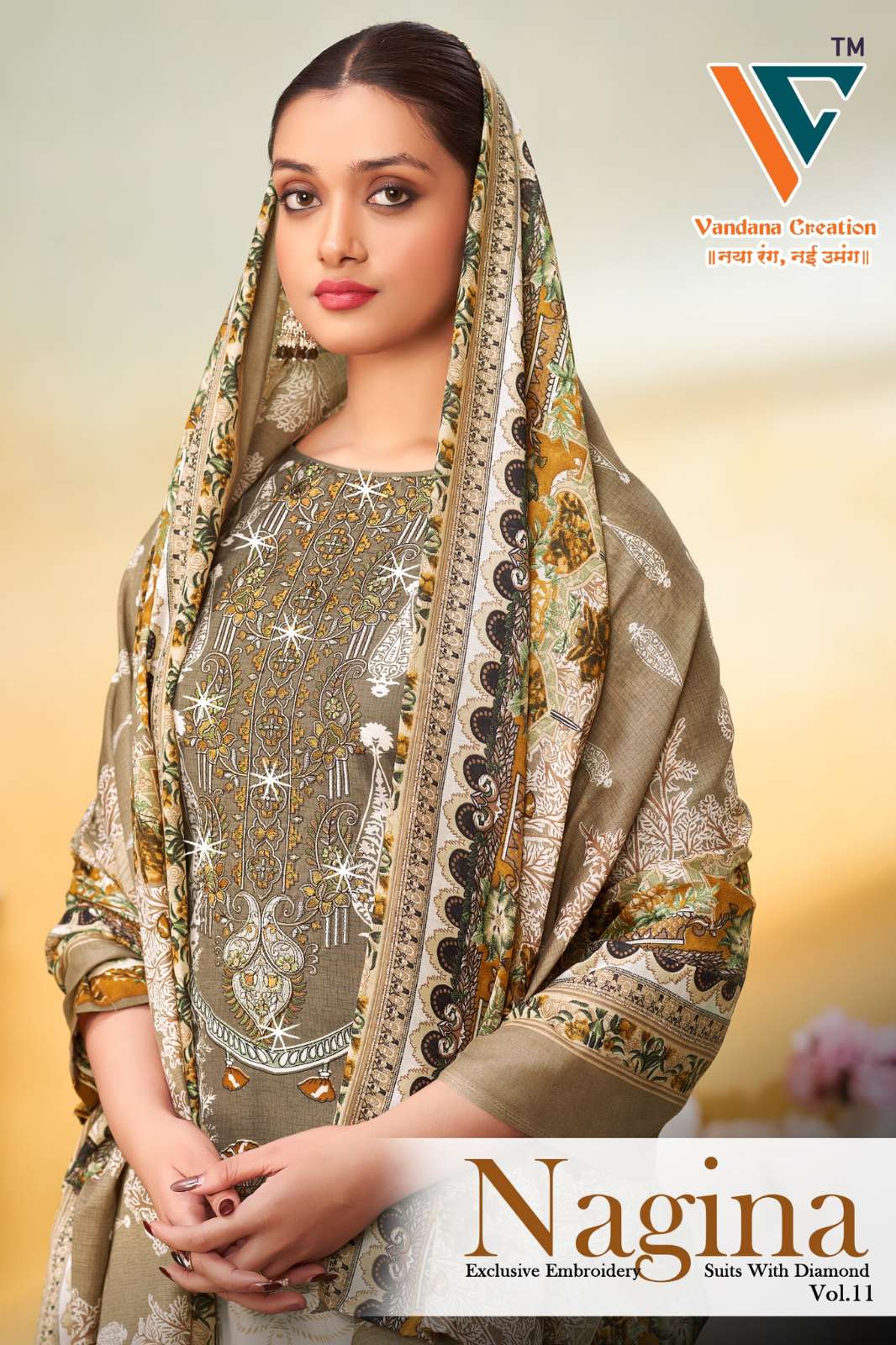 VANDANA CREATION ‎NAGINA‎ VOL 11 COTTON EMBROIDERY WORK DESIGNER SALWAR SUIT