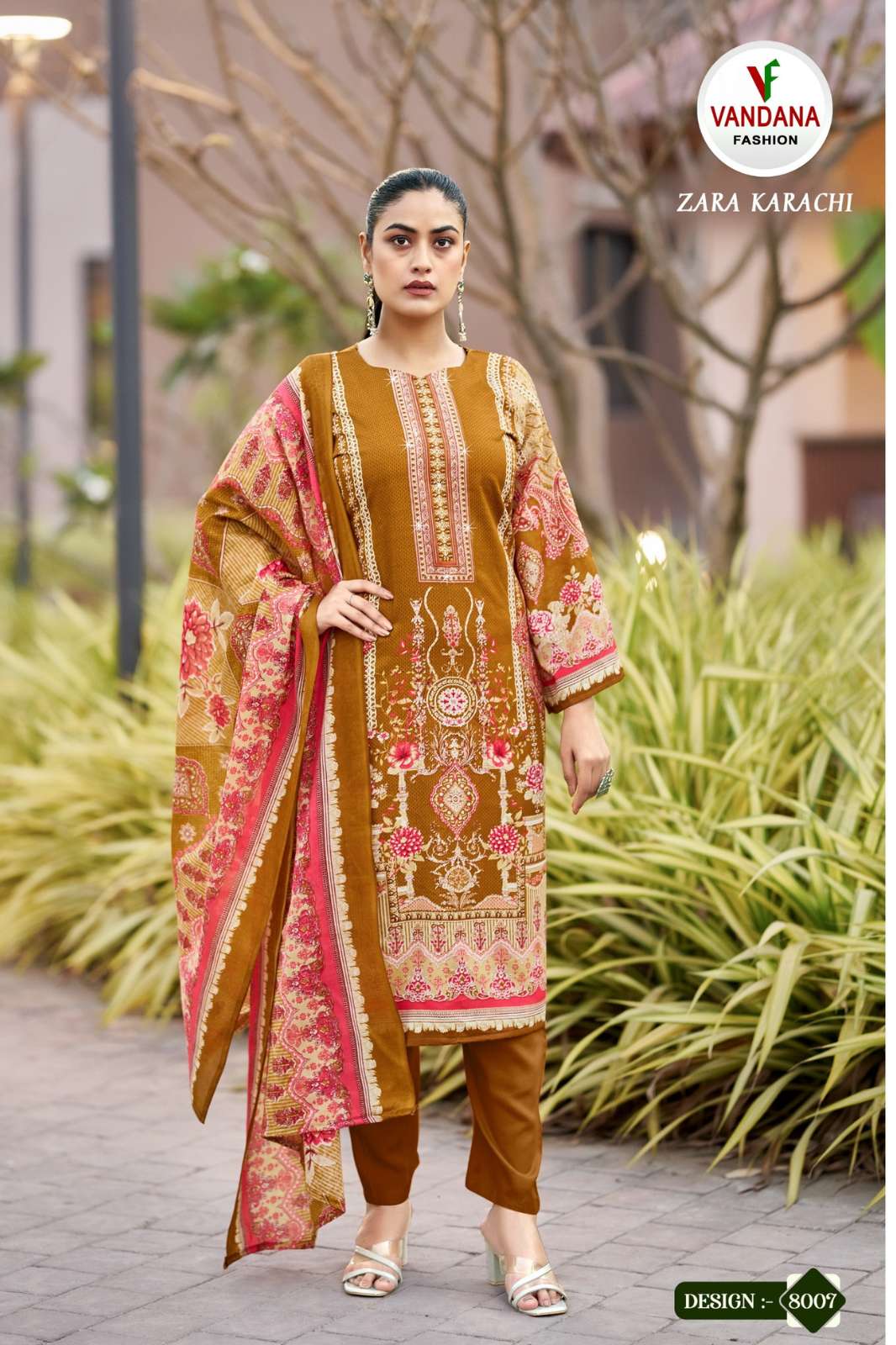 Vandana Fashion ZARA KARACHI 8 Pure Cotton Printed Designer Salwar Suit