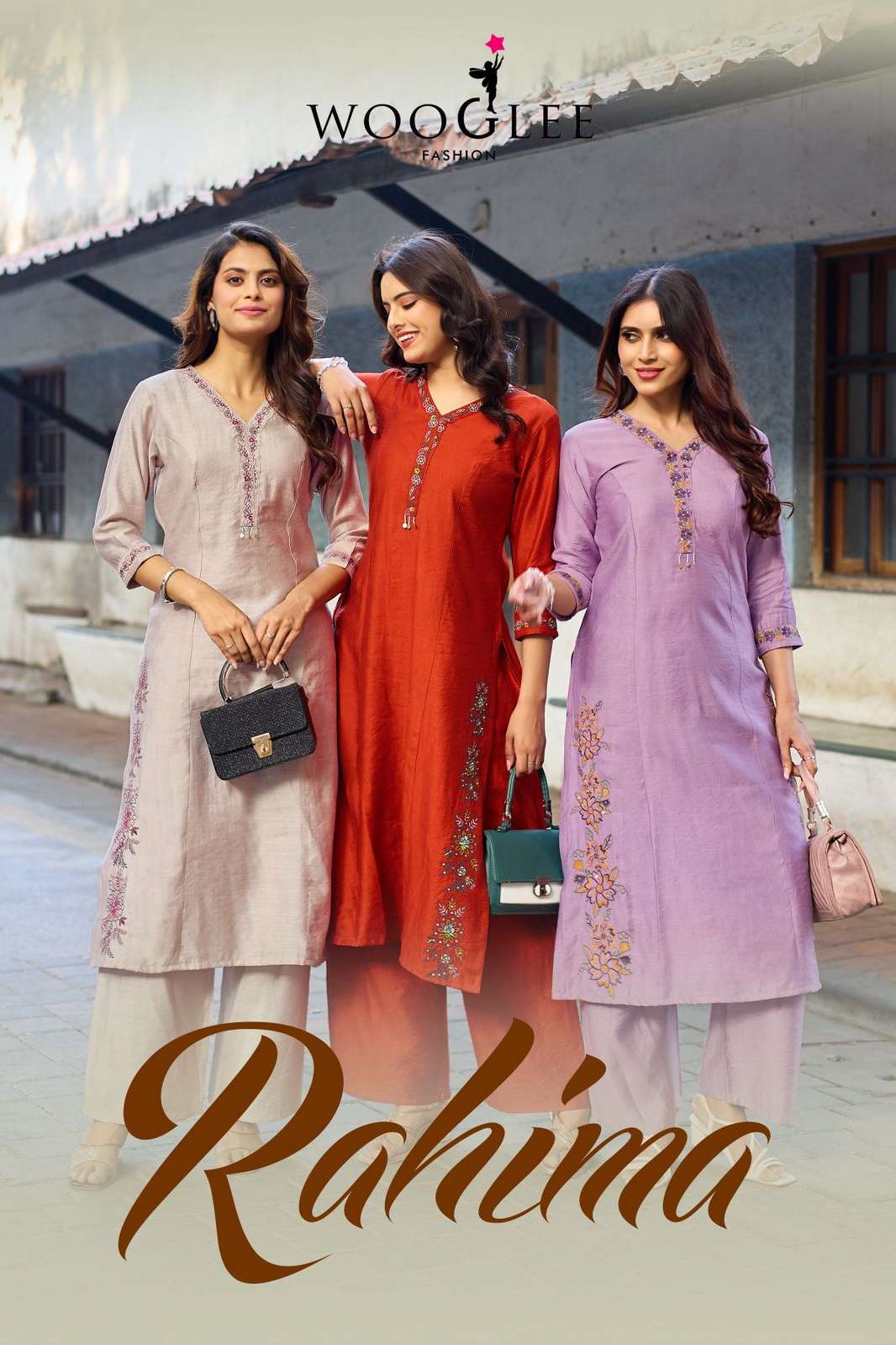 WOOGLEE RAHIMA VISCOSE WEAVING PRINTED DESIGNER KURTIES