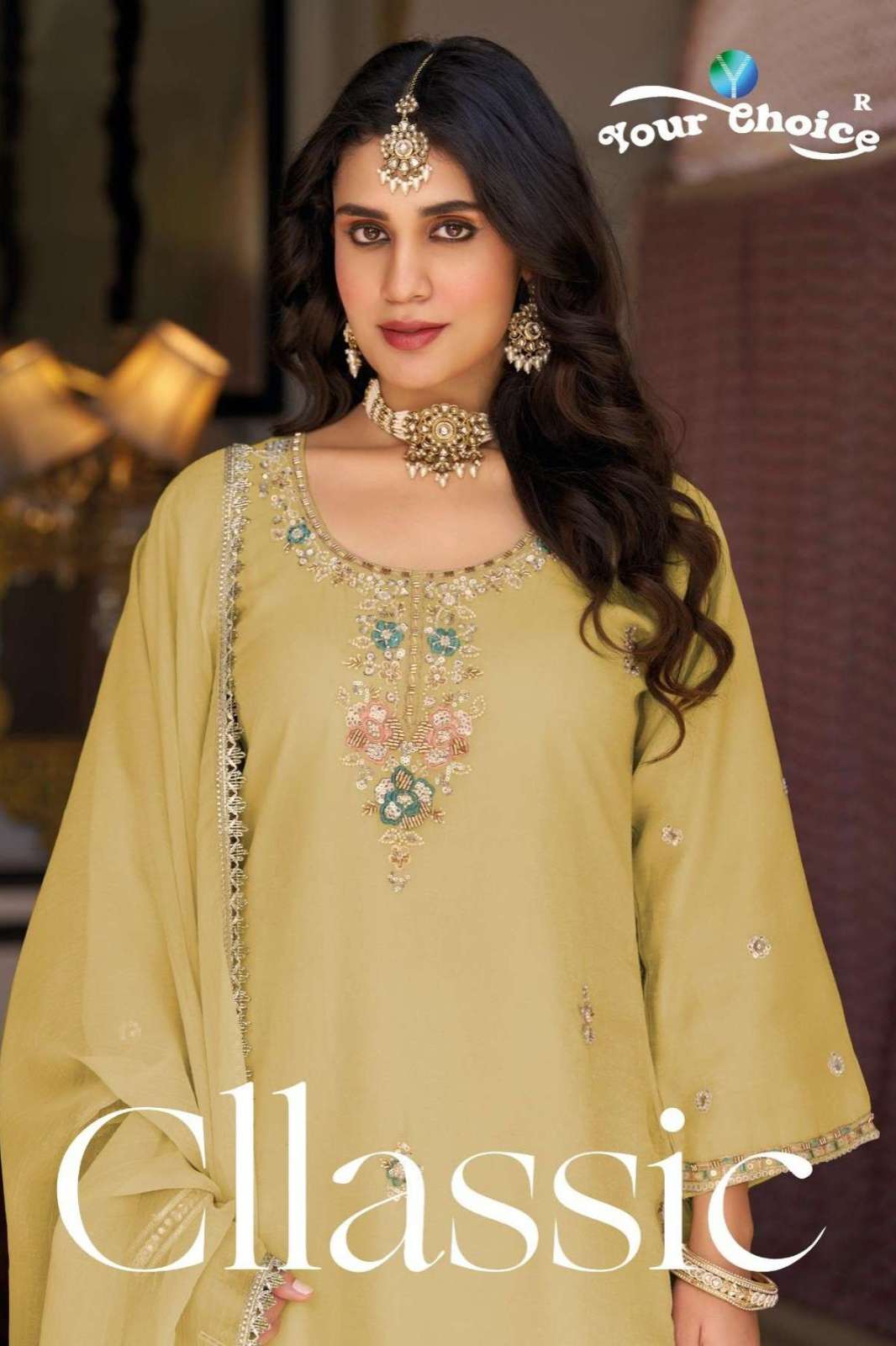 Your Choice Classic Rose Gold Fabric Heavy Embroidery Designer Salwar Suit