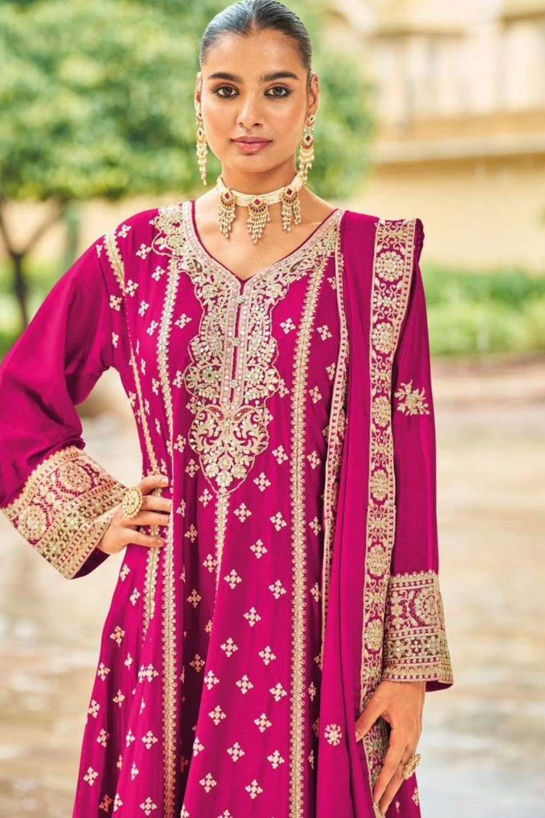 Your Choice Kronis Heavy Chinon Heavy Embroidery Designer Salwar Suit