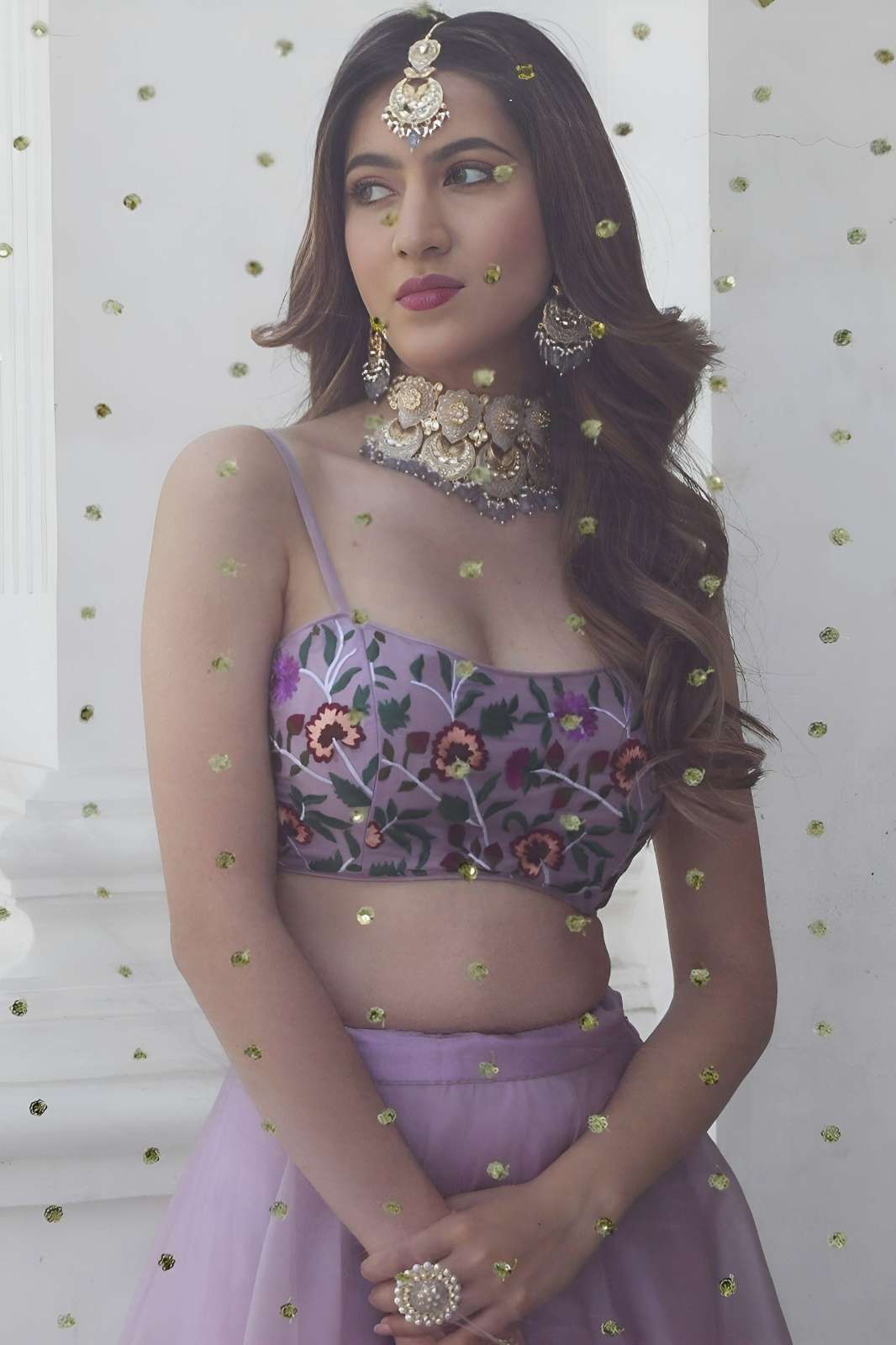 Zeel 15065 Party Wear Lavender Organza Lehenga Choli with Floral Blouse 