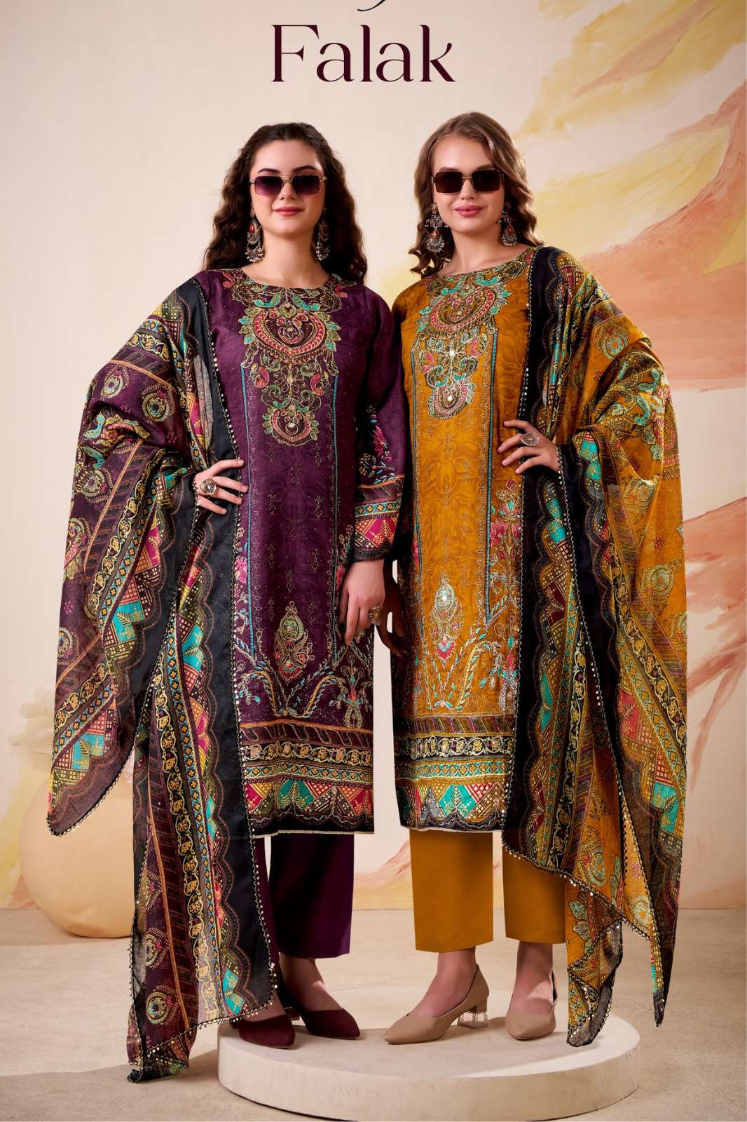 ZULFAT DESIGNER FALAK PURE JAM COTTON SATIN PRINTED DESIGNER SALWAR SUIT
