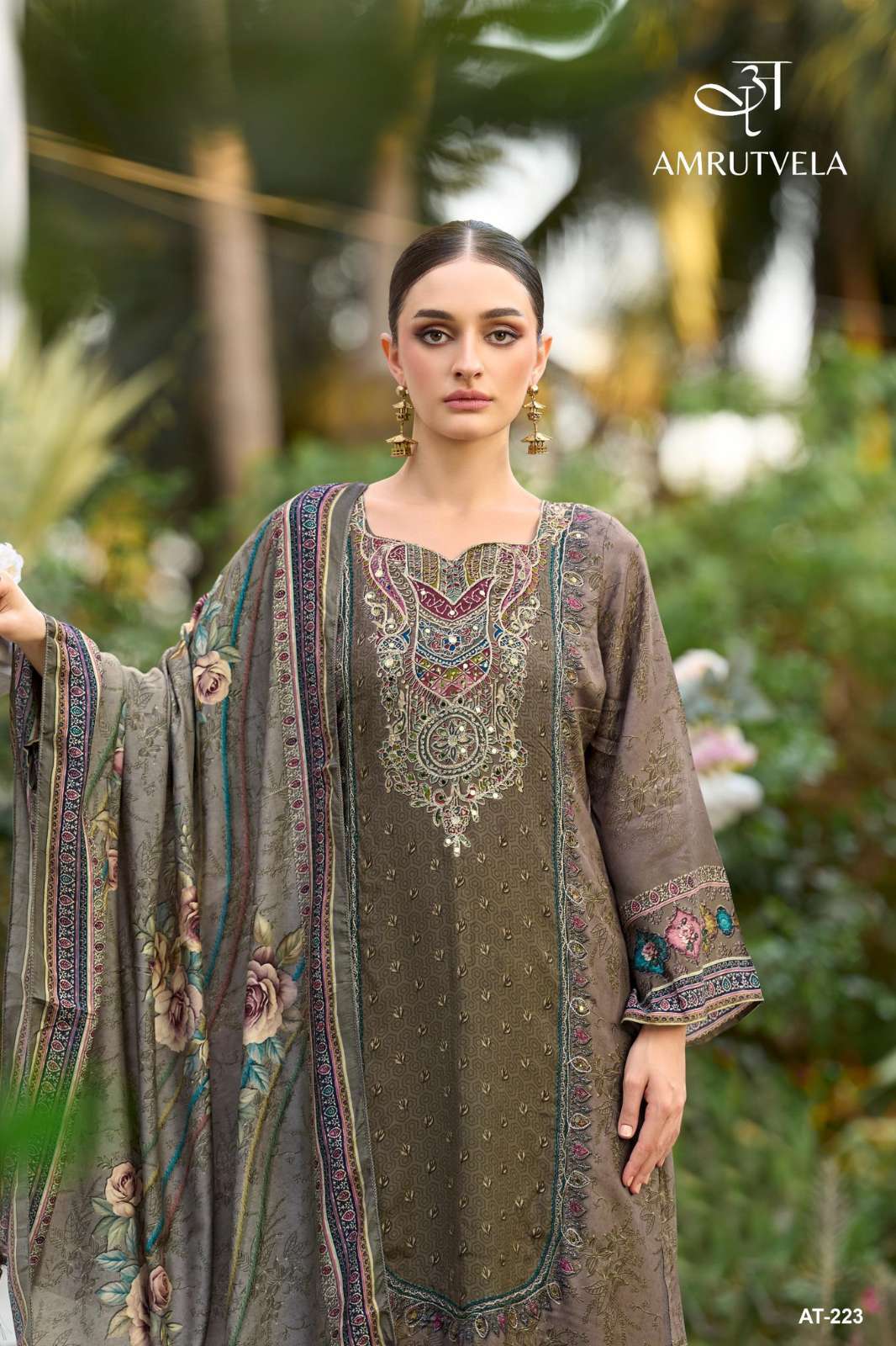Amrutvela AT 223 Designer Pure Viscous Maslin Digital Printed Salwar Suit 