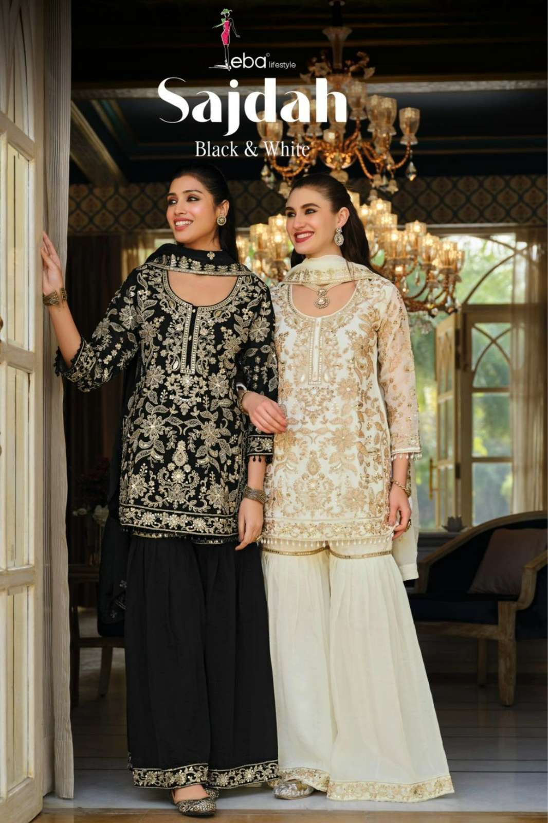 EBA SAJDAH BEAUTIFUL MOSS FABRIC SUIT with beads work