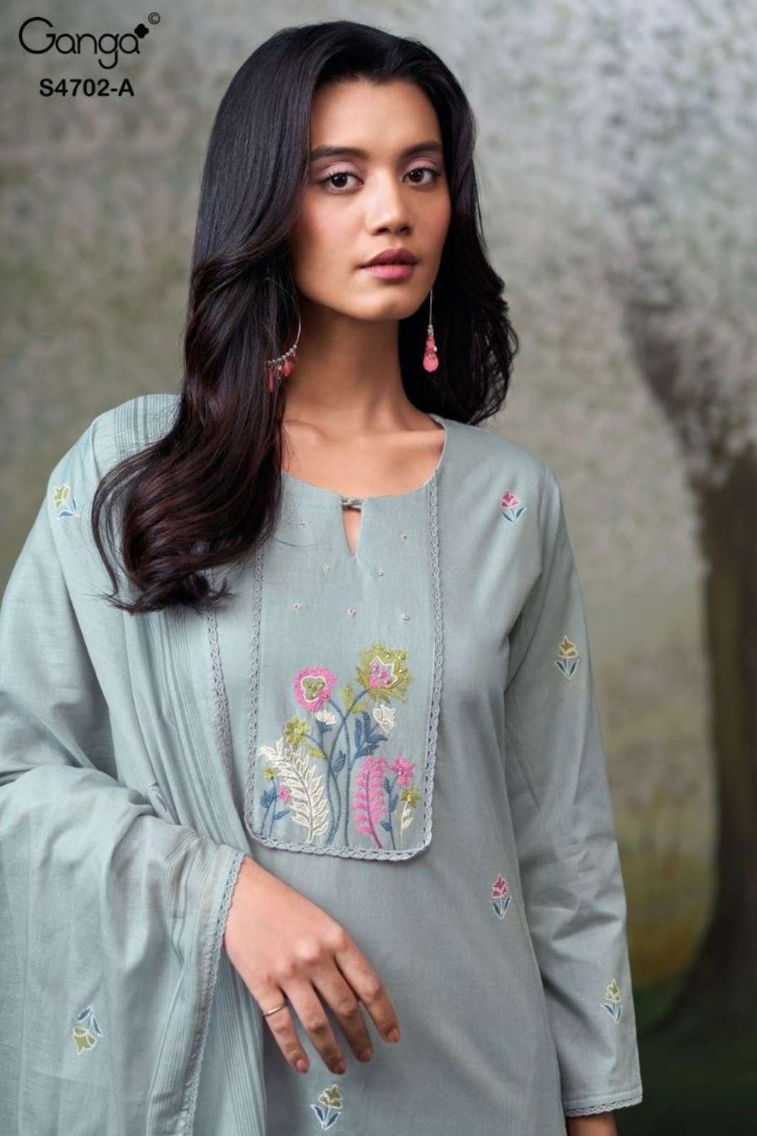 Ganga GARVIKA 4702  Premium Cotton Printed with Embroidery Designer Salwar Suit 