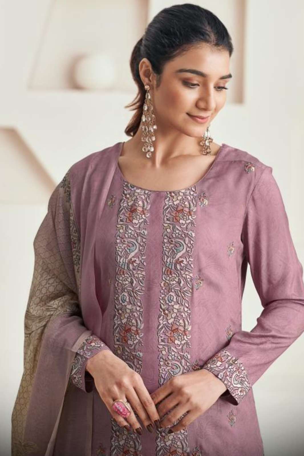 Glossy Nyra Muslin Digital Print with Embroidery Work Designer Salwar Suit 