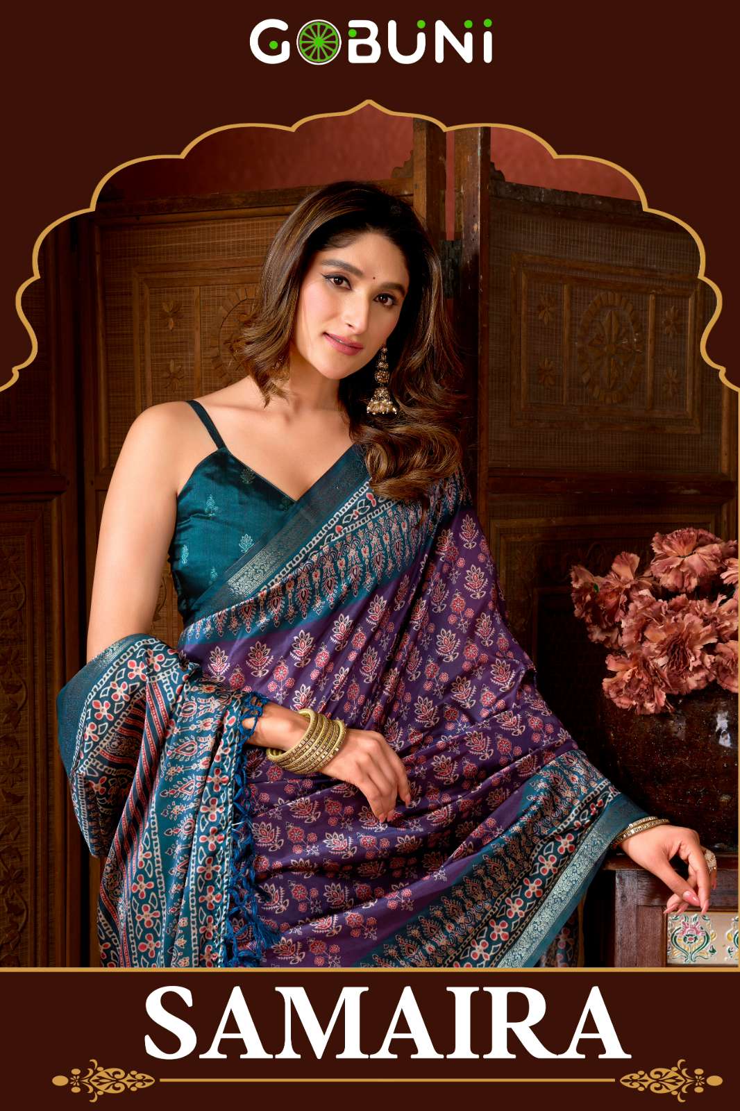 Gobuni Presents Samaira series 2801 To 2806 Digital printed Saree with Jacquard Border 