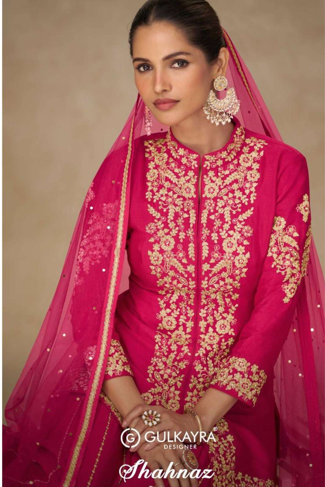 Gulkayra SHAHNAZ Real Chinon Fabric with Embroidery Designer Salwar Suit