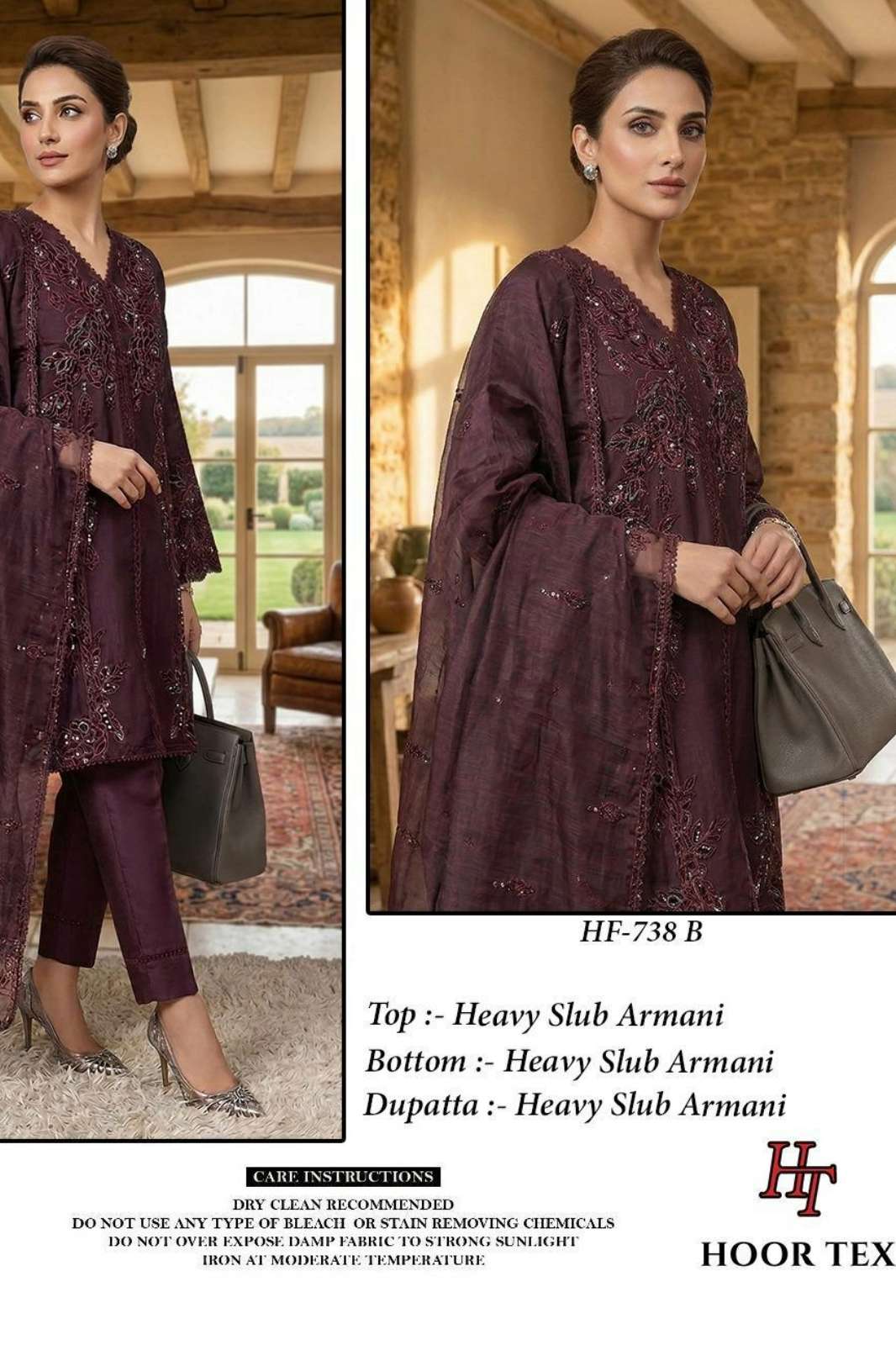 Hoor tex HF 738 A To D Heavy Fancy fabric heavy embroidered work suit 