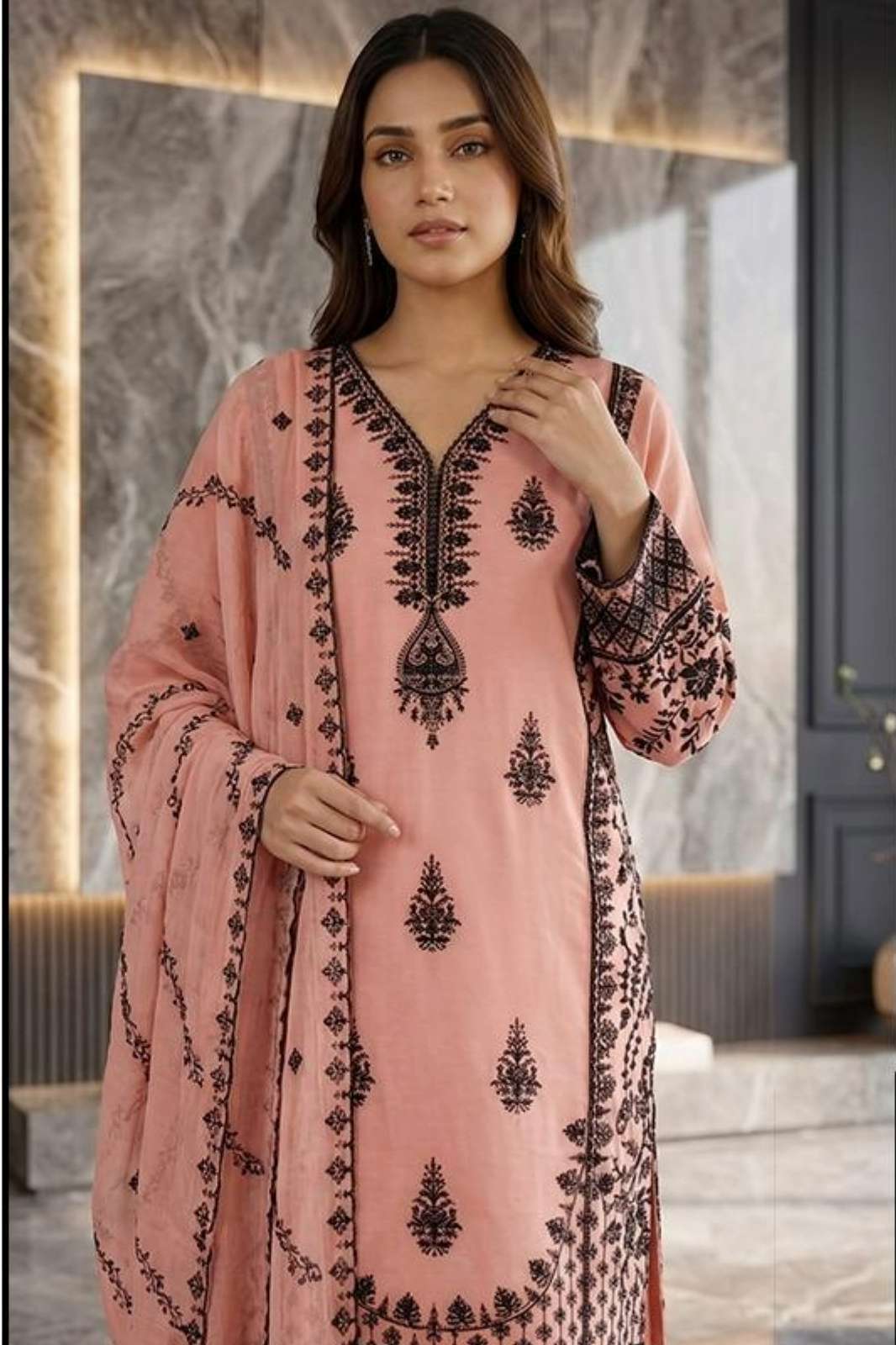 Hoor tex HF 784 A To D  Heavy Chiffon fabric heavy embroidered work suit 