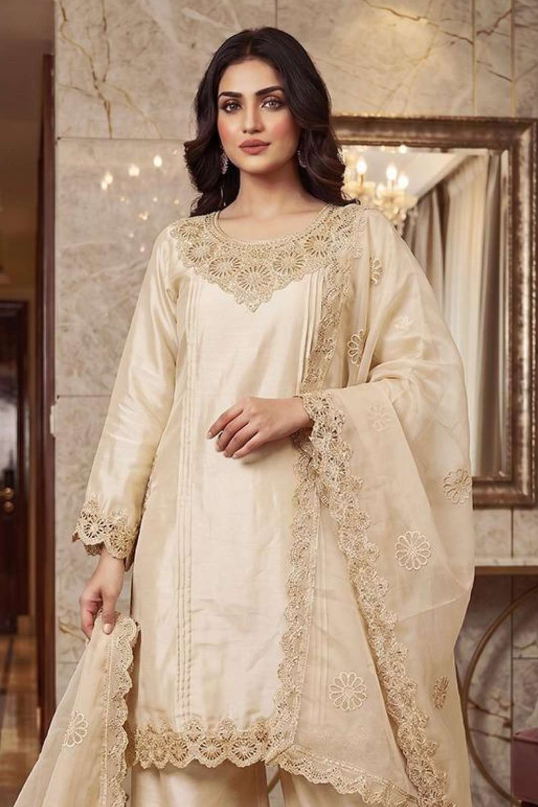 Hoor Tex HF 805 Heavy Glass Silk Designer Salwar Suit 