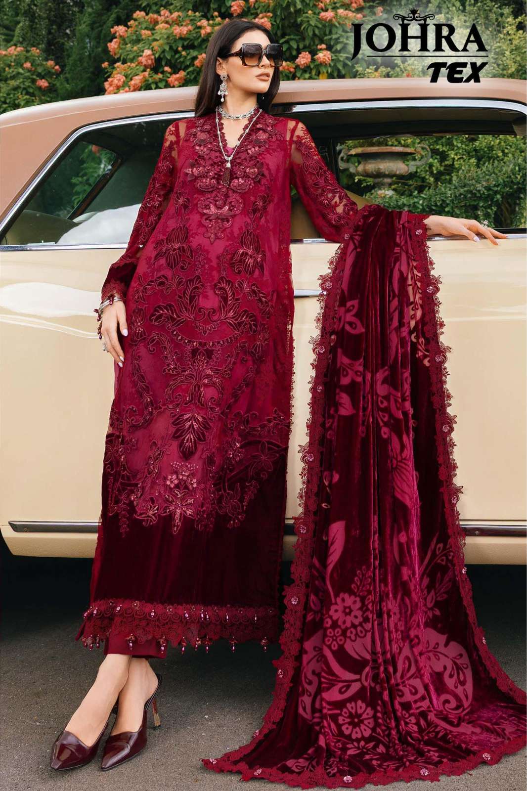 JOHRA TEX D NO JT 188 RAYON COTTON WITH EMBROIDERED DESIGNER SALWAR SUIT 