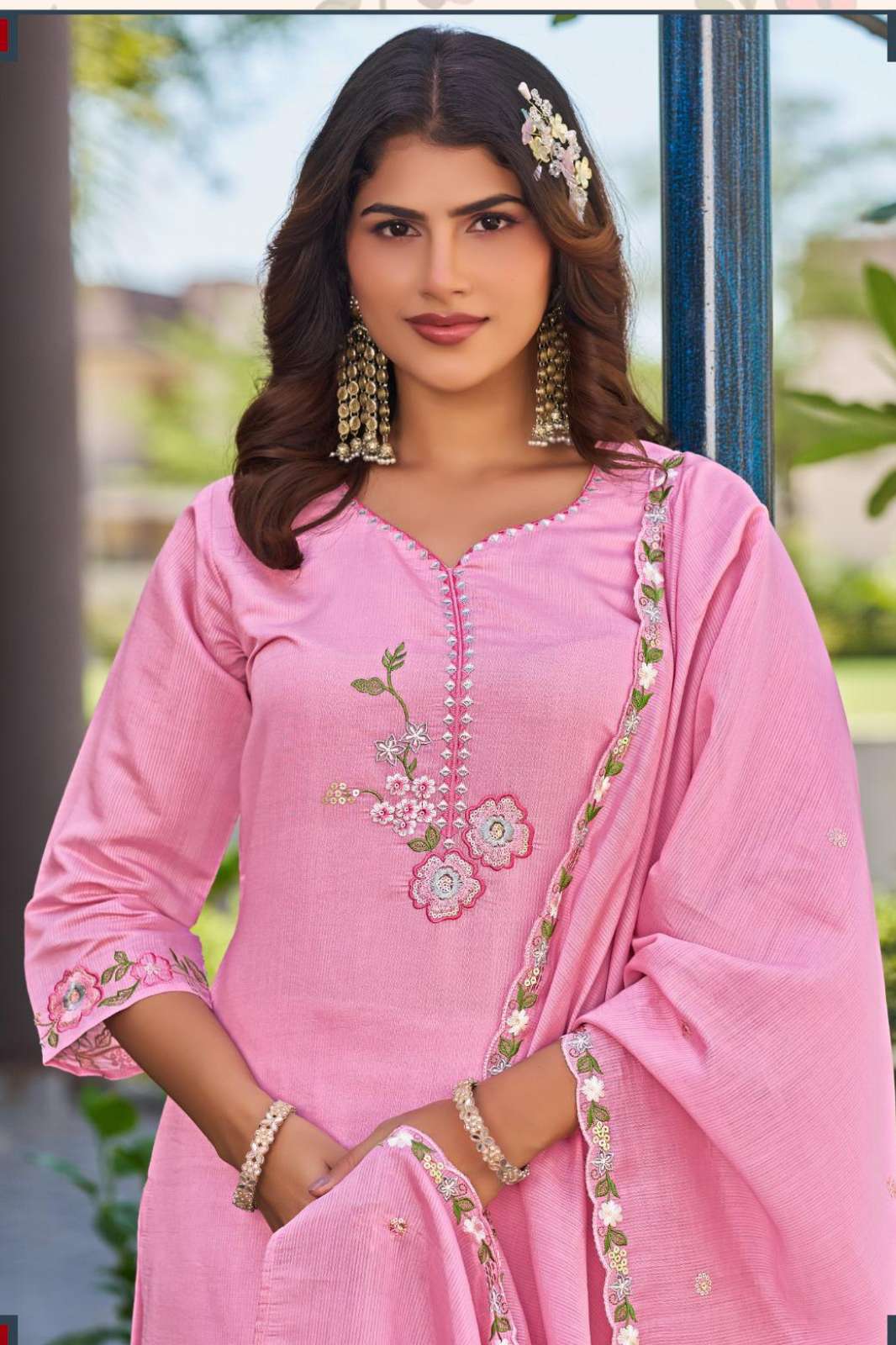 Ladies Flavour D no 3432 TO 3434 Mull Chanderi Weaving Embroidery Work Designer Salwar Suit