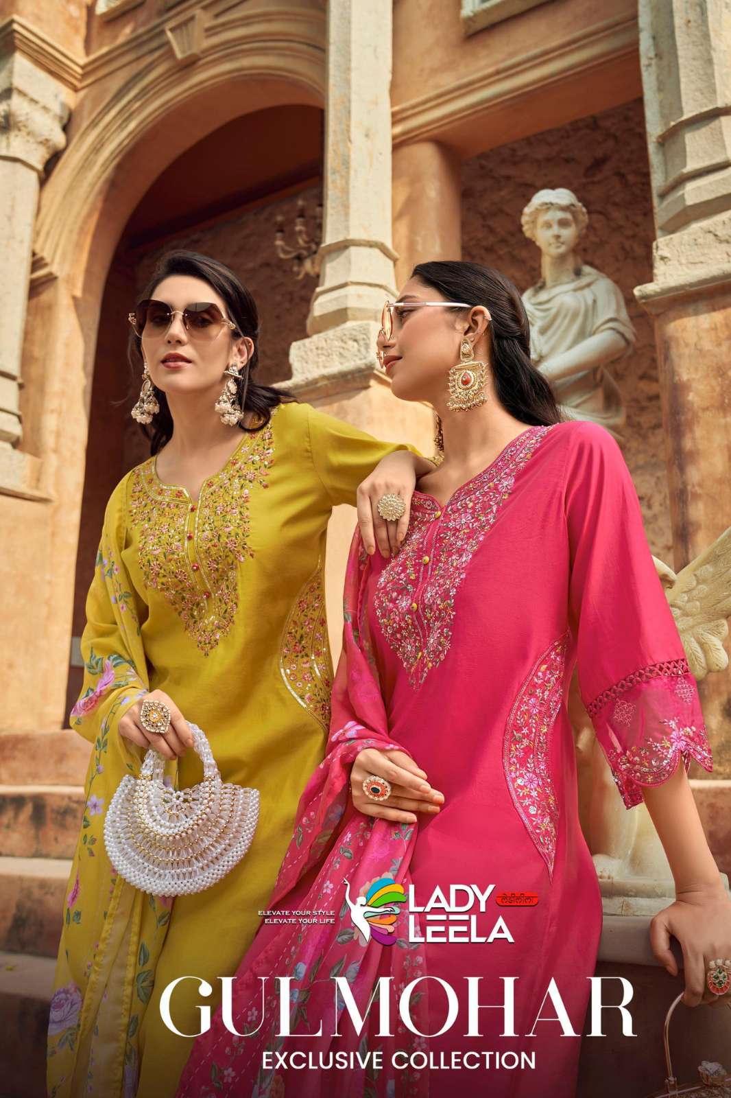  Lady Leela GULMOHAR Viscose Silk Fabric with Embroidery & Handwork Designer Salwar Suit