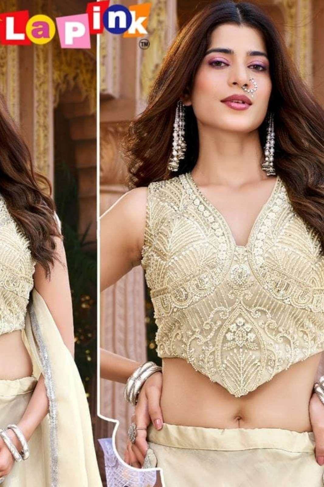 Lapink 22293 Jimmy choo Fabric Moti hand Work Lehenga