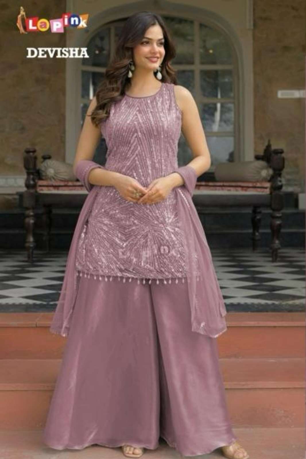 Lapink 22297 Ready to Wear Shimmar Fabric fancy designer Plazzo Suit 