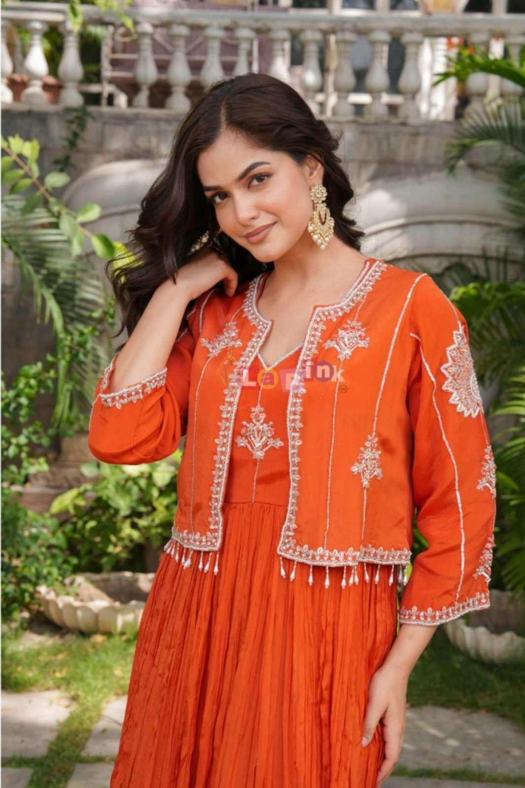 Lapink 22298 Ready to wear Chinnon fabric Gown with Detailed Piping work 