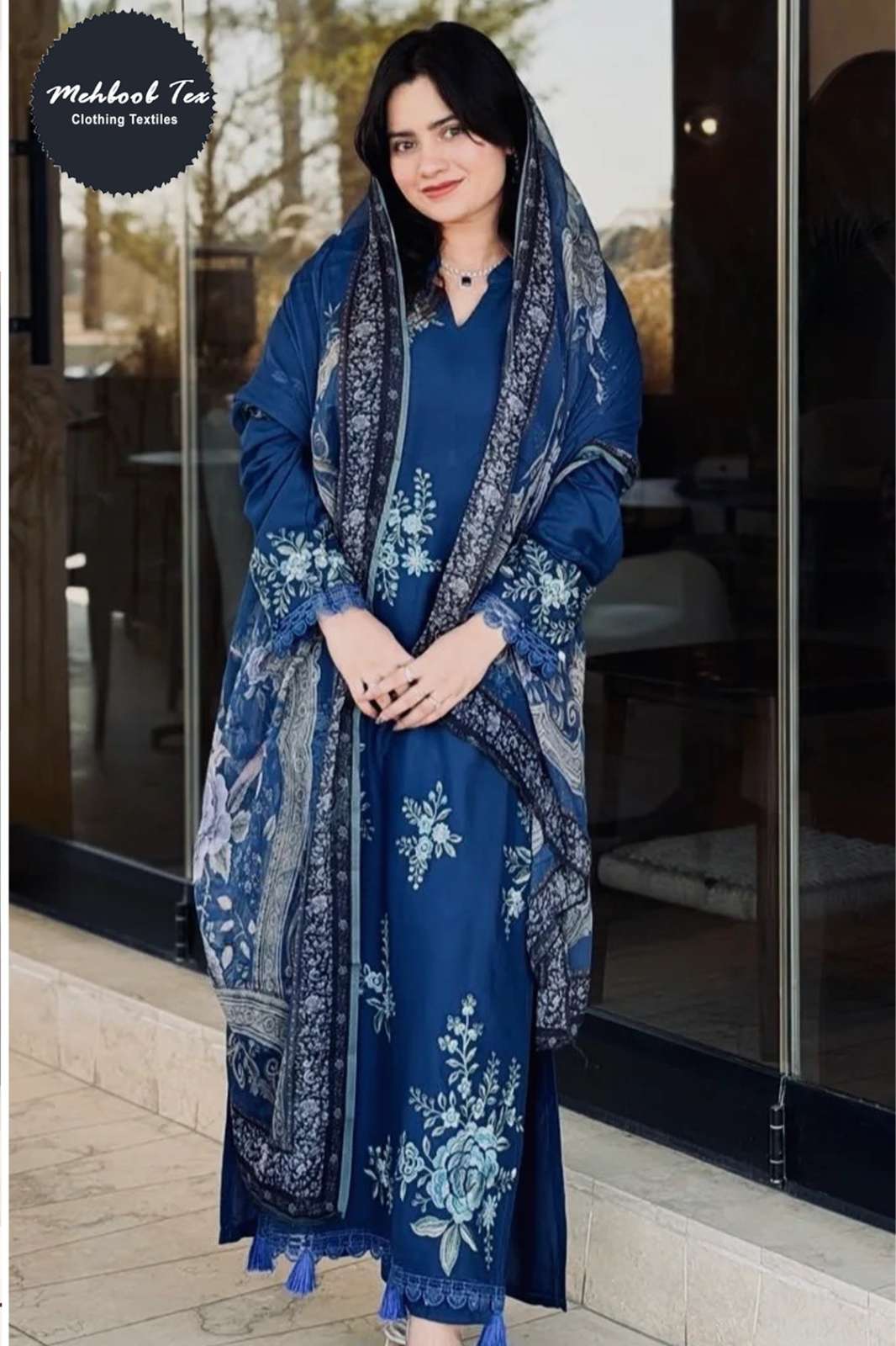 Mehboob Tex D no 1974 Pure Viscose Rayon with Embroidered Designer Salwar Suit
