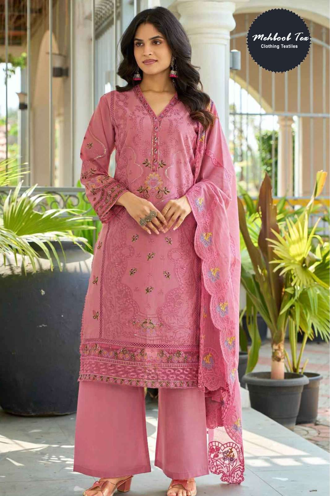 Mehboob Tex ELAF vol 4 Pure Cotton with Heavy Embroidery Designer Salwar Suit 