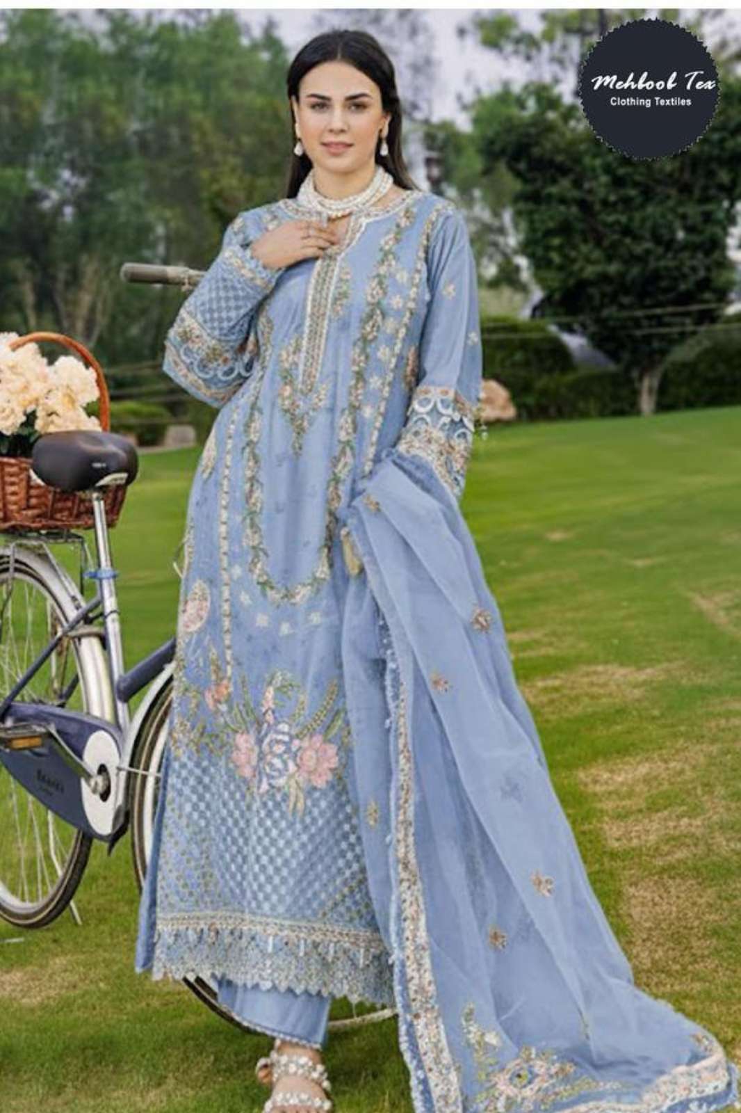Mehboob Tex VOL 9 Pure Cotton with Self Embroidered Designer Salwar Suit 