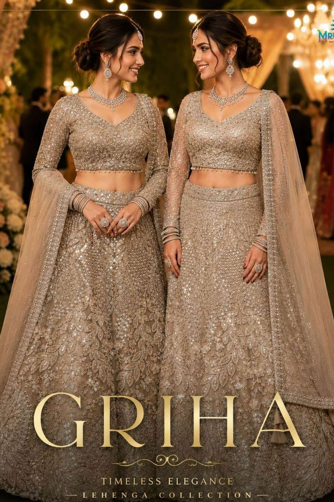 MRUDANGI PRESENT GRIHA PREMIUM NET FABRIC READY TO WEAR EMBROIDERED LEHENGA