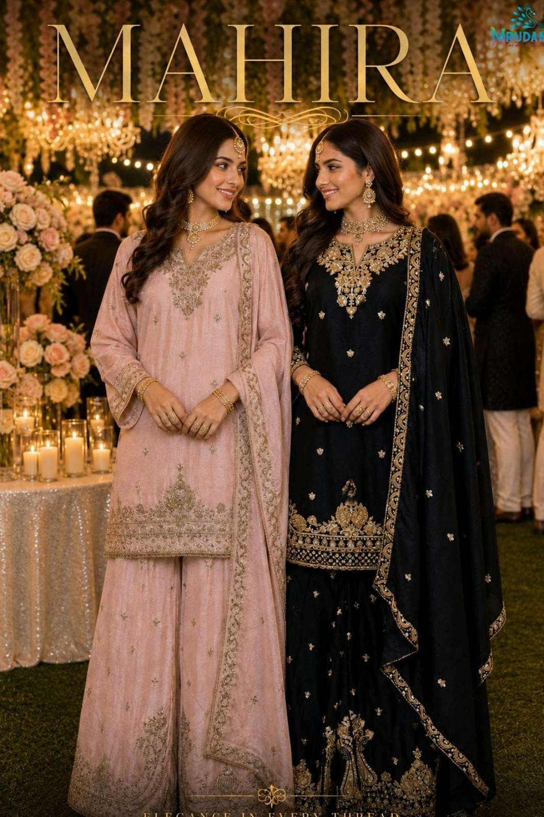 MRUDANGI PRESENT MAHIRA PREMIUM CHINON SILK FABRIC READY TO WEAR EMBROIDERED SHARARA SUIT 