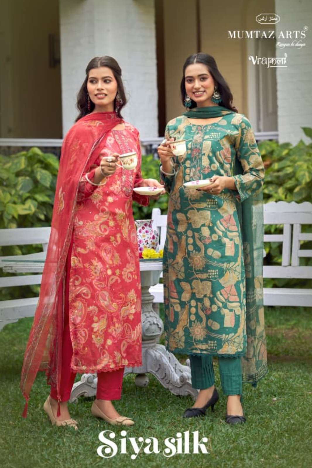 Mumtaaz Arts SIYA SILK Jam Satin Discharge Printed Designer Salwar Suit