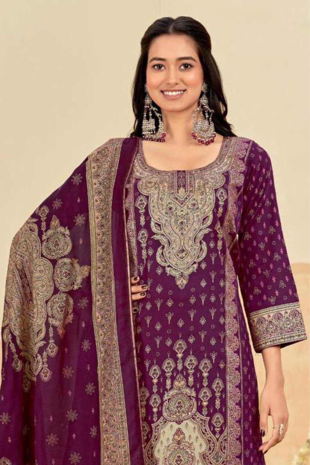 Mumtaaz Arts TAAZGI Viscose Jam Digital Printed Designer Salwar Suit