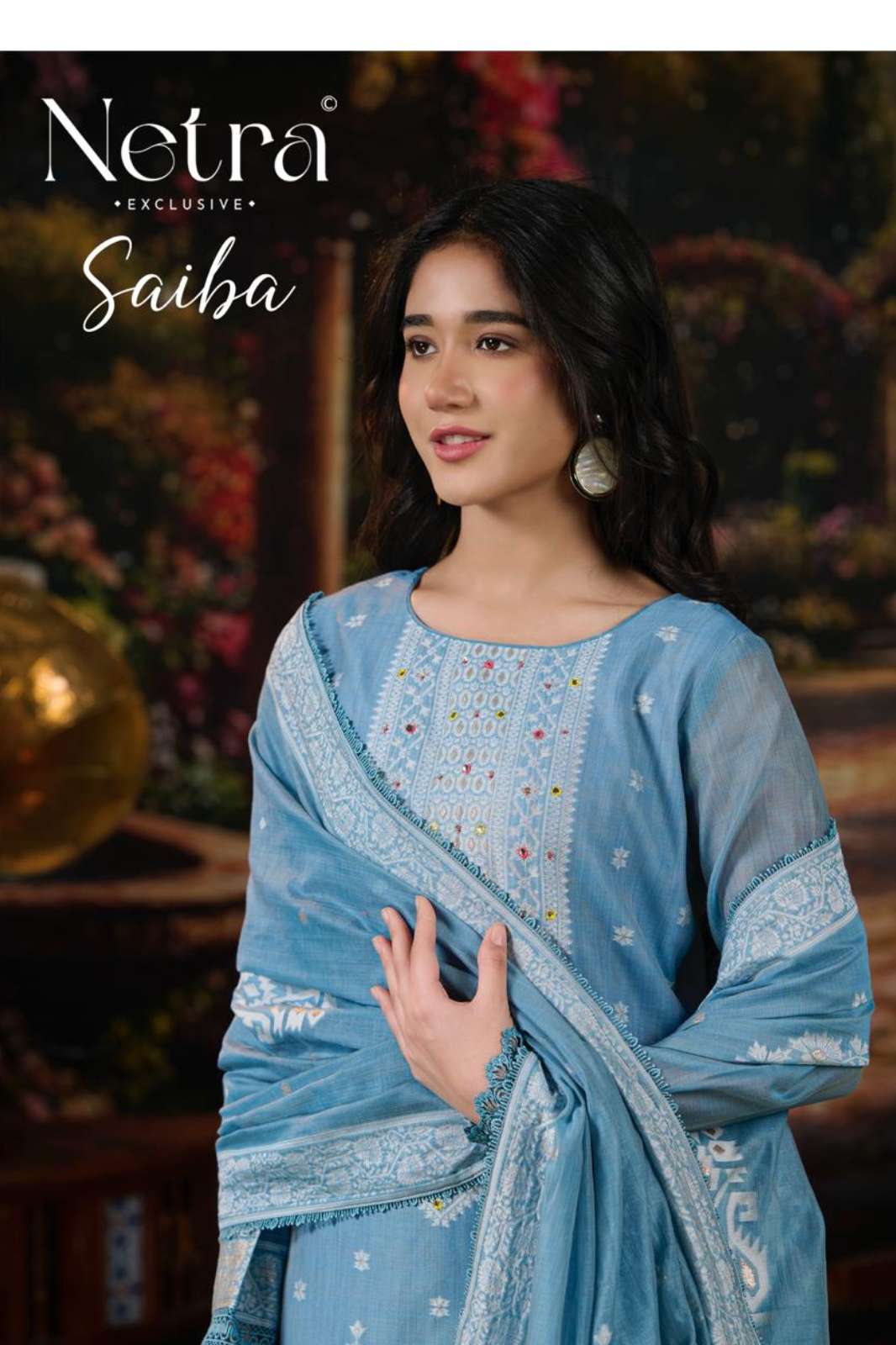  Netra SAIBA Pure Jamdani Weaving with Handwork Designer Salwar Suit