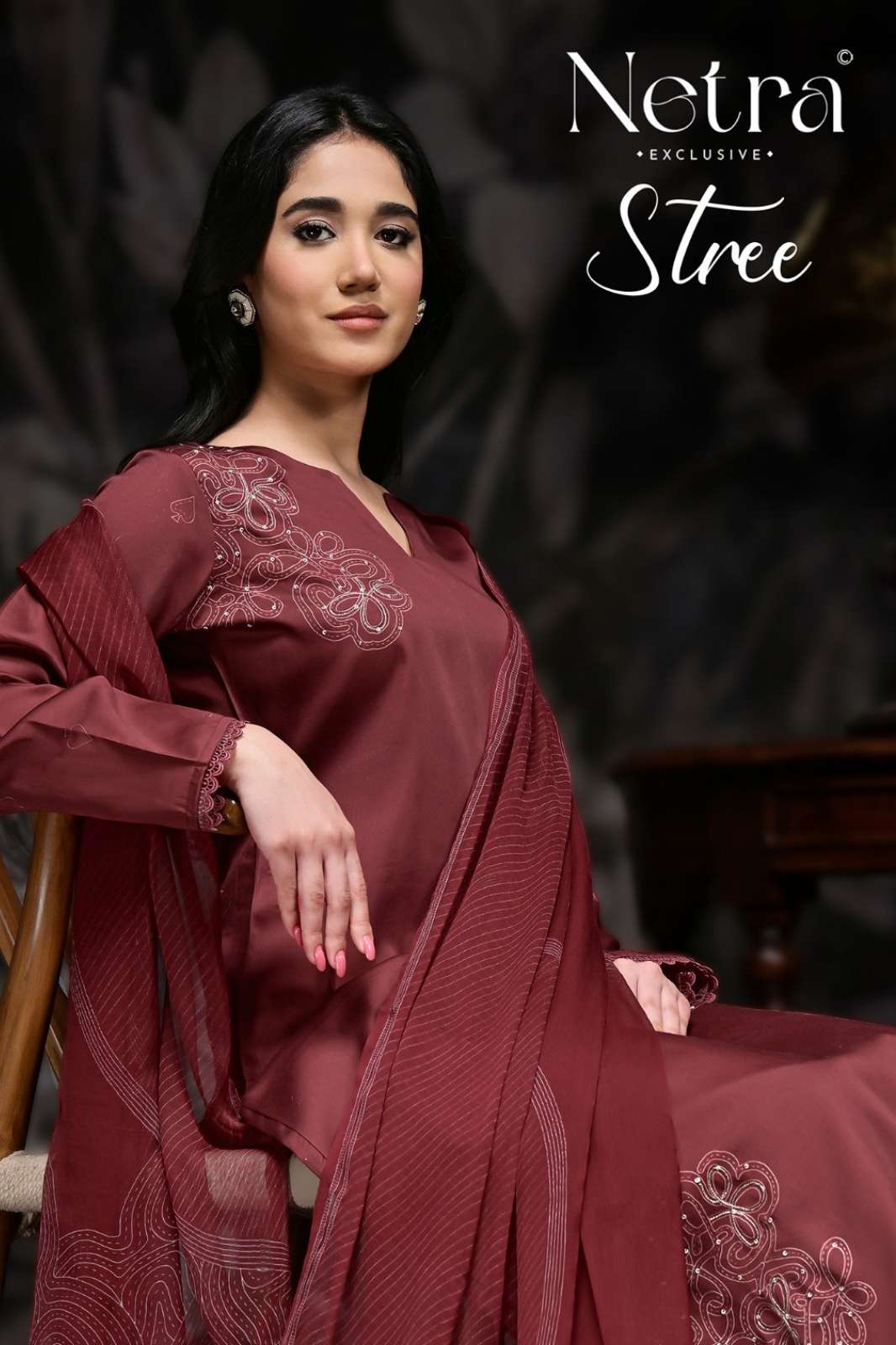Netra STREE Pure Cotton Printed with Hand Embroidery Designer Salwar Suit 