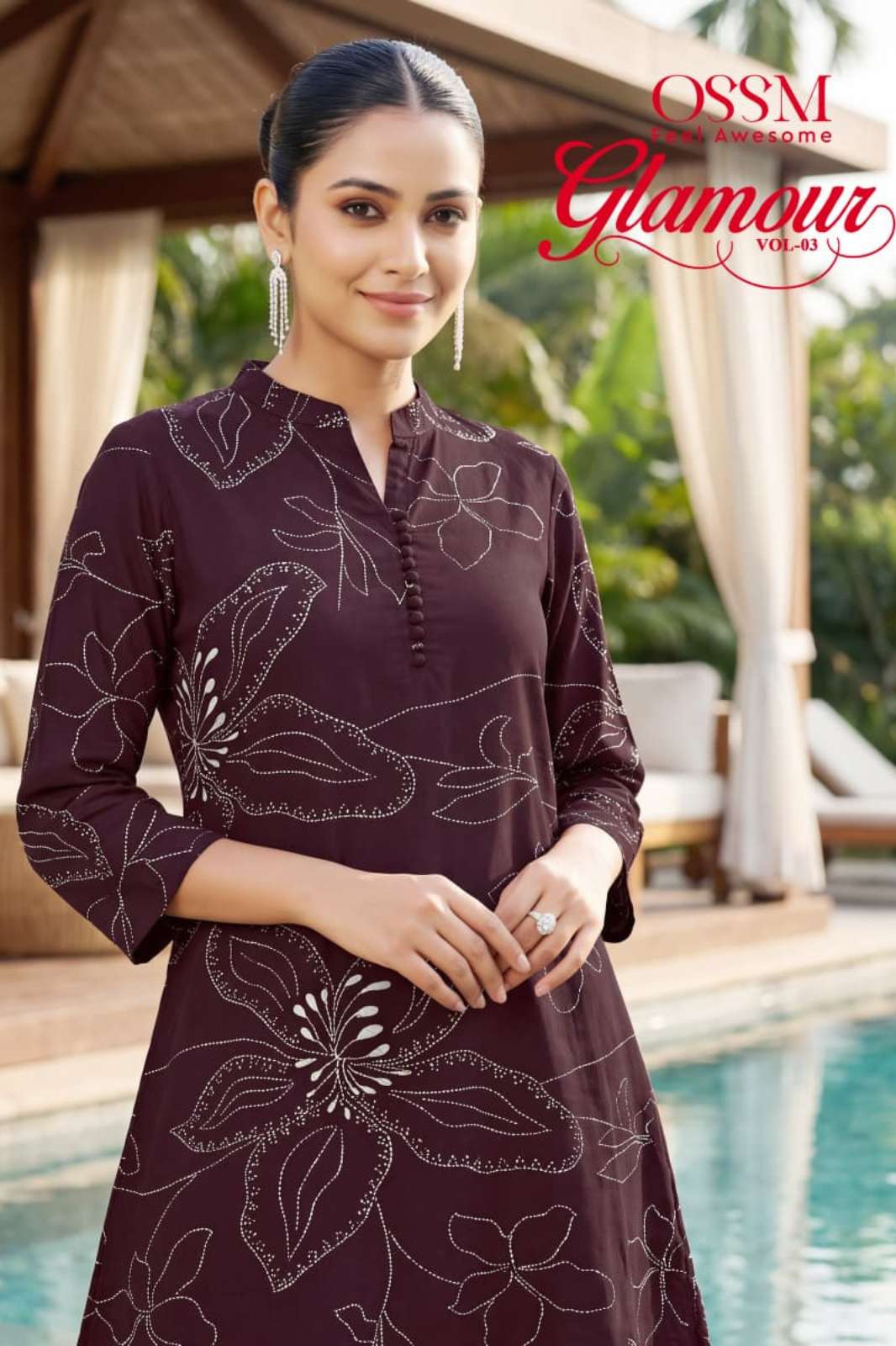 Ossm GLAMOUR Rayon Discharge Printed Designer Co Ord Set  