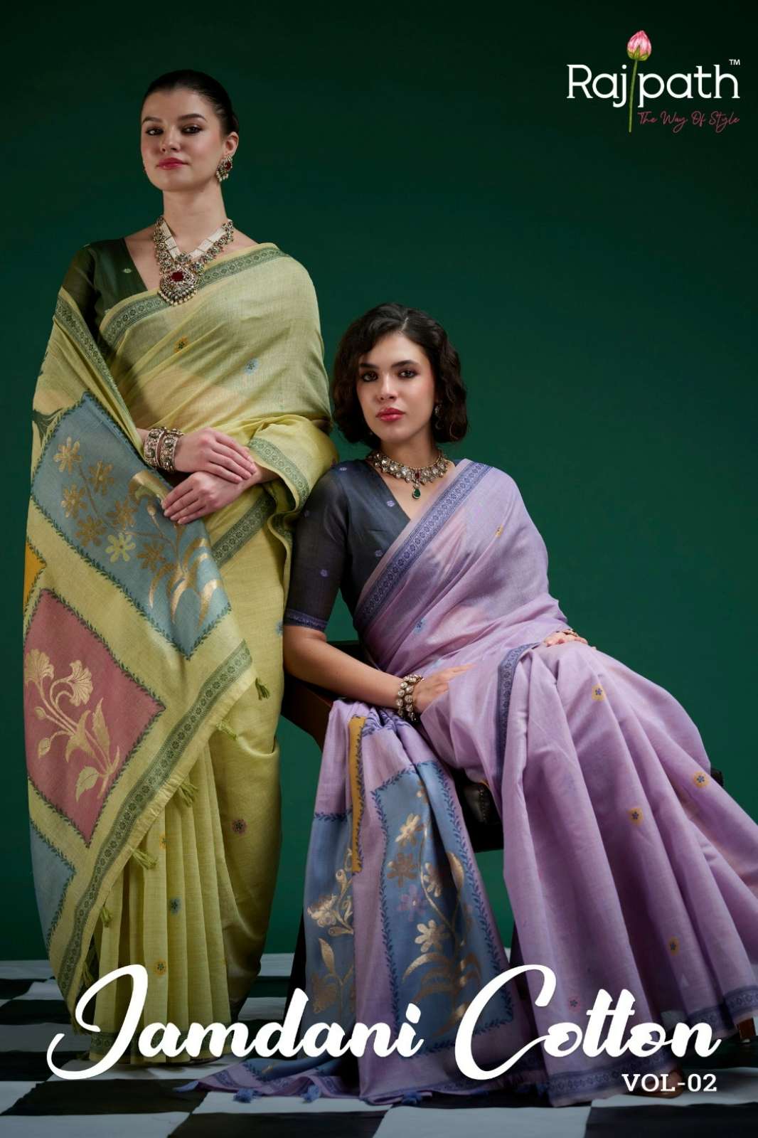 RAJPATH PRESENTS Cream Silk Modal Cotton SAREE COLLECTION