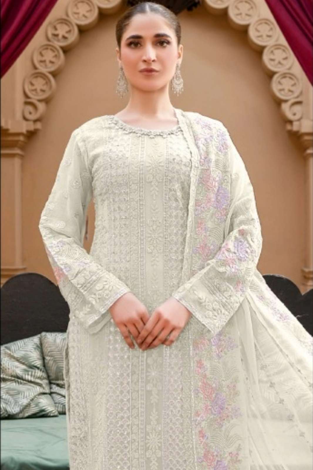 Safa Fashion HIBA PANT Ready to Wear Georgette Fabric Embroidered Pakistani Suit