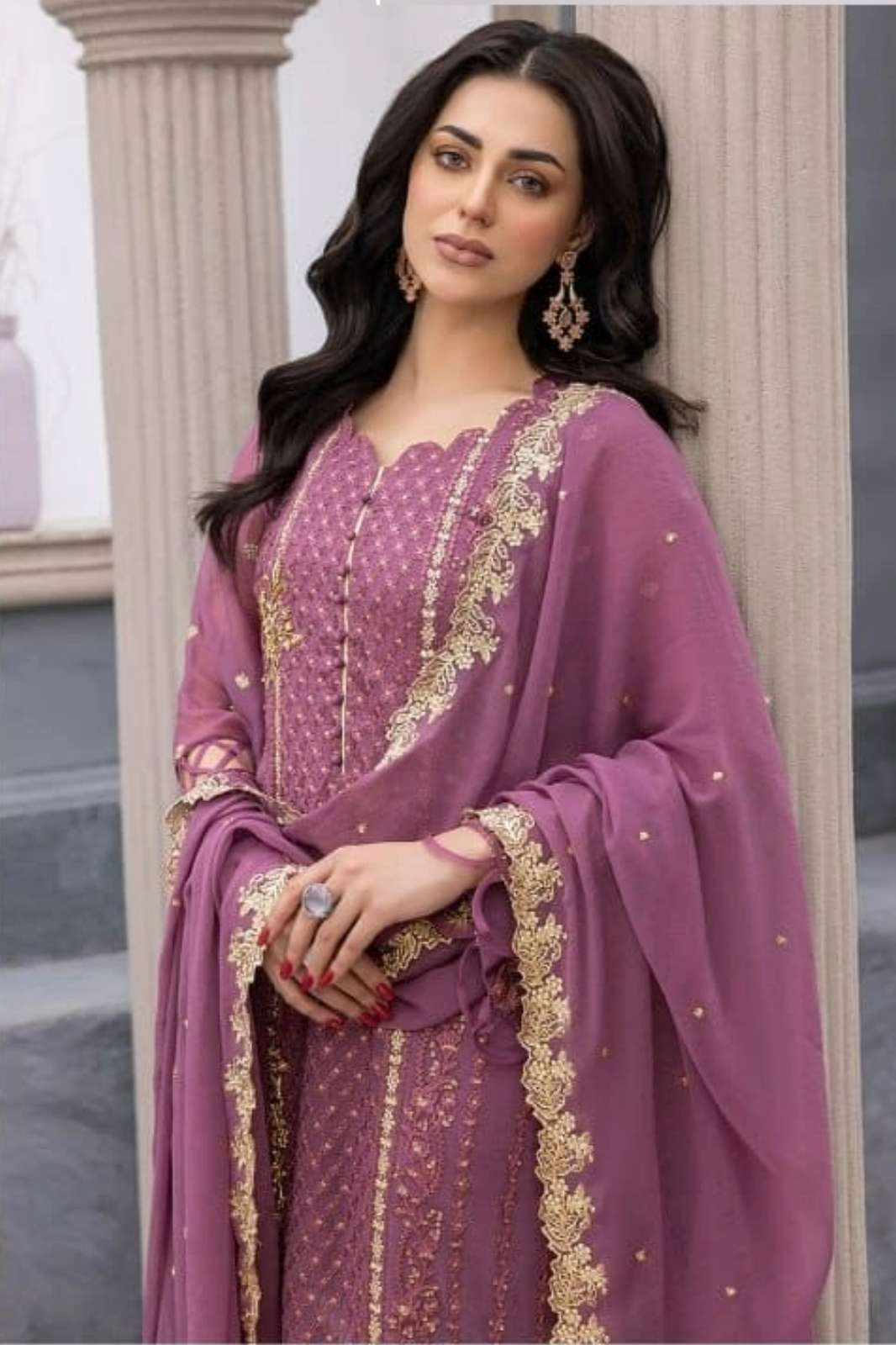 Safa Fashion MARYAMS 158 Ready to Wear Georgette Fabric Sequence Embroidered Pakistani Suit
