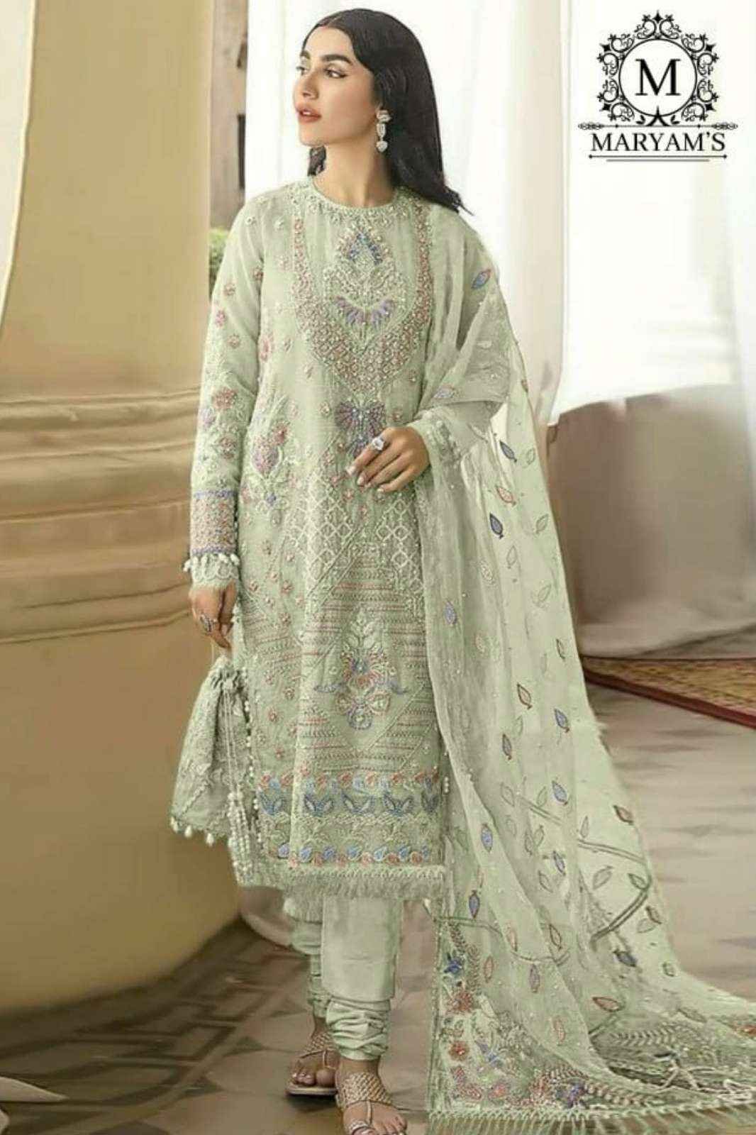 Safa Fashion MARYAMS 173 Ready to Wear Faux Georgette Fabric Sequence Embroidered Pakistani Suit