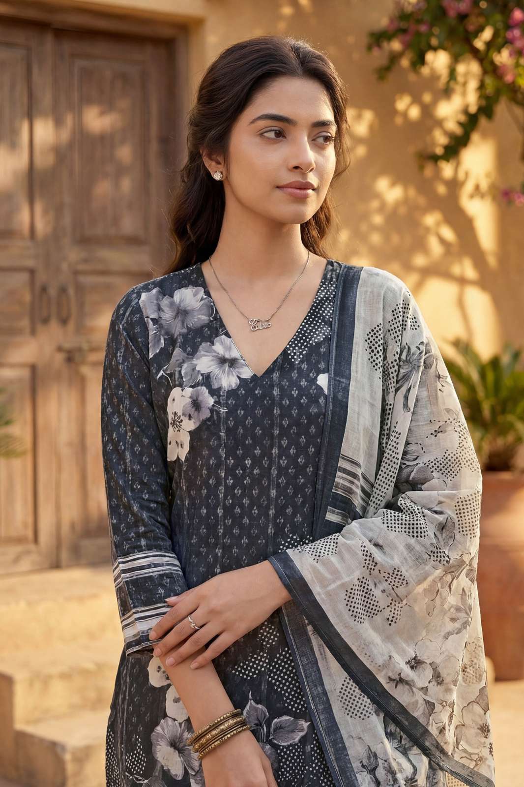 Sahiba Shriya Pure Cotton Lawn Digital Printed with Handwork Designer Salwar Suit