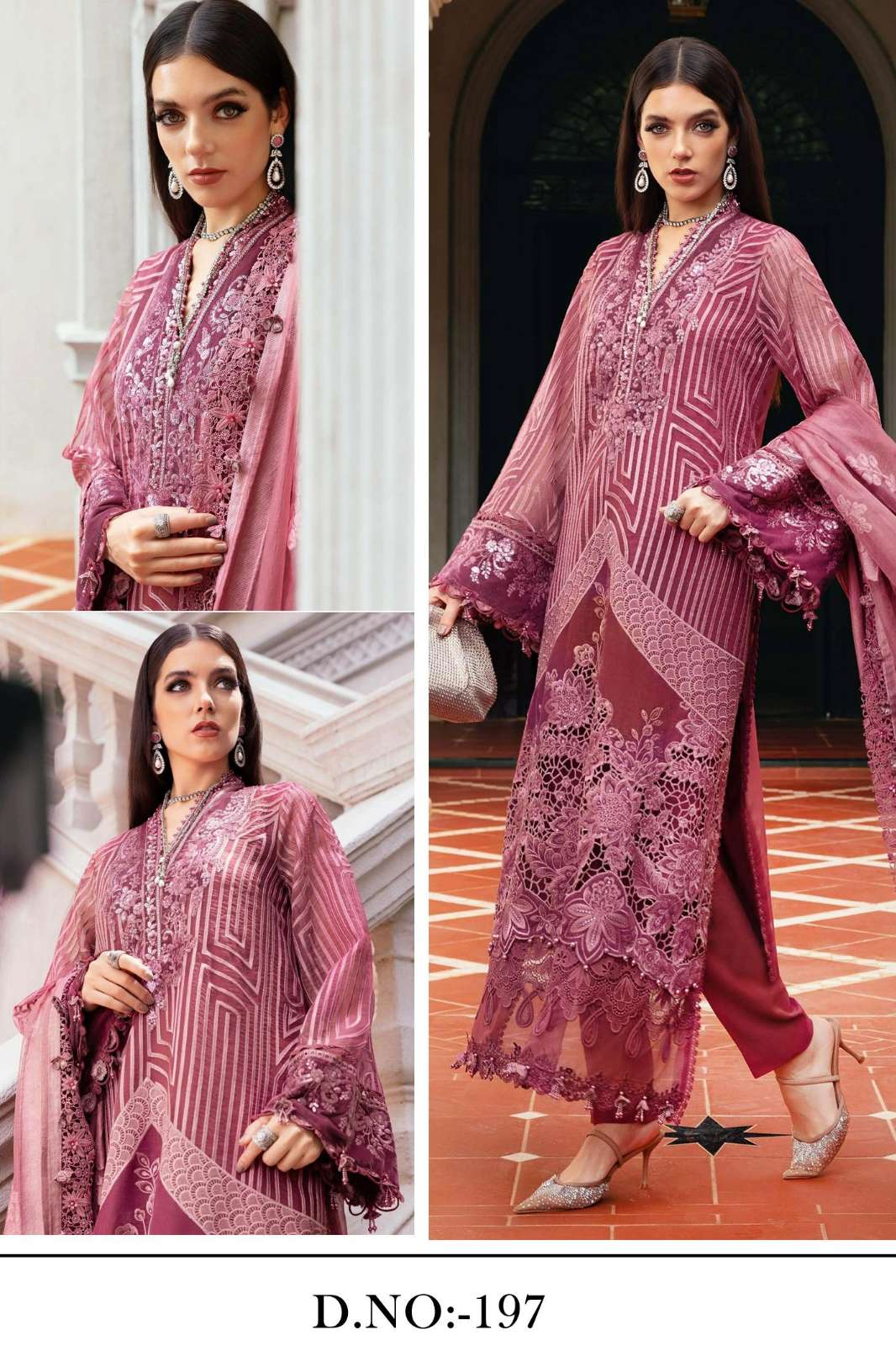 SAJIDA ANAYA VOL 6 design 1097 AND 1098 GEORGETTE HEAVY EMBROIDERED PAKISTANI SUIT 