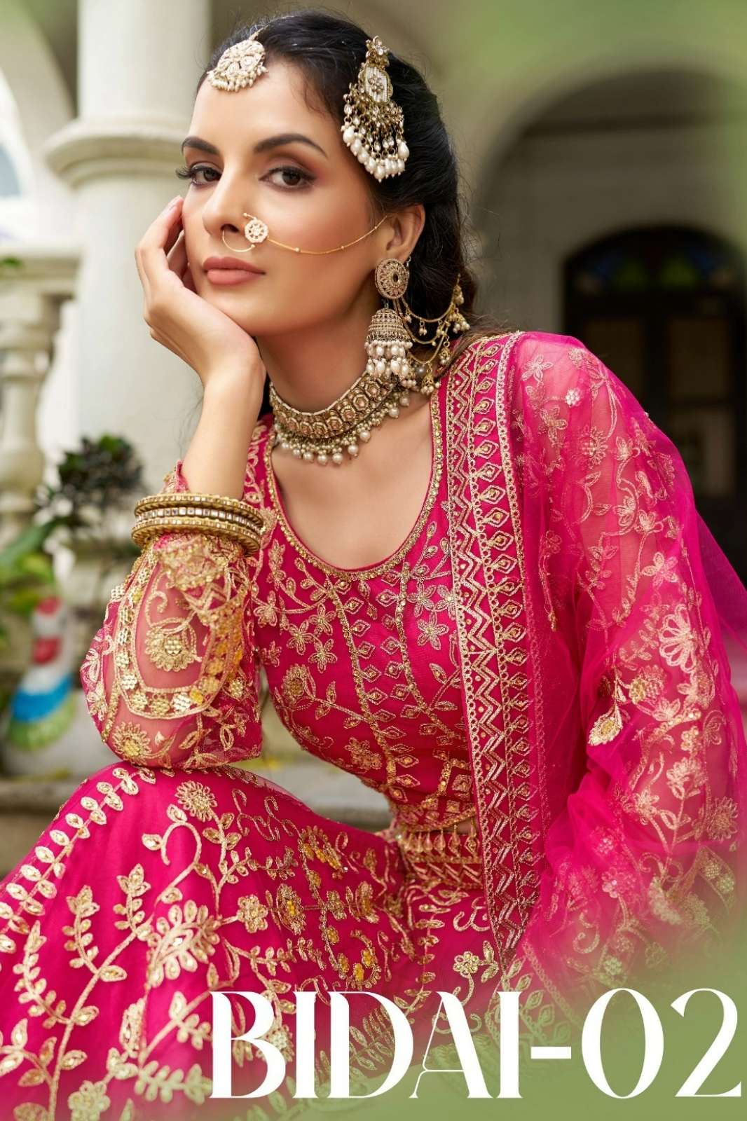 SENHORA  BIDAI VOL 02 4007A TO 4007D PURE BUTTERFLY NET STUNNING LEHENGA WITH BEAUTIFUL SEQUENCE EMBROIDERY AND DIAMOND WORK