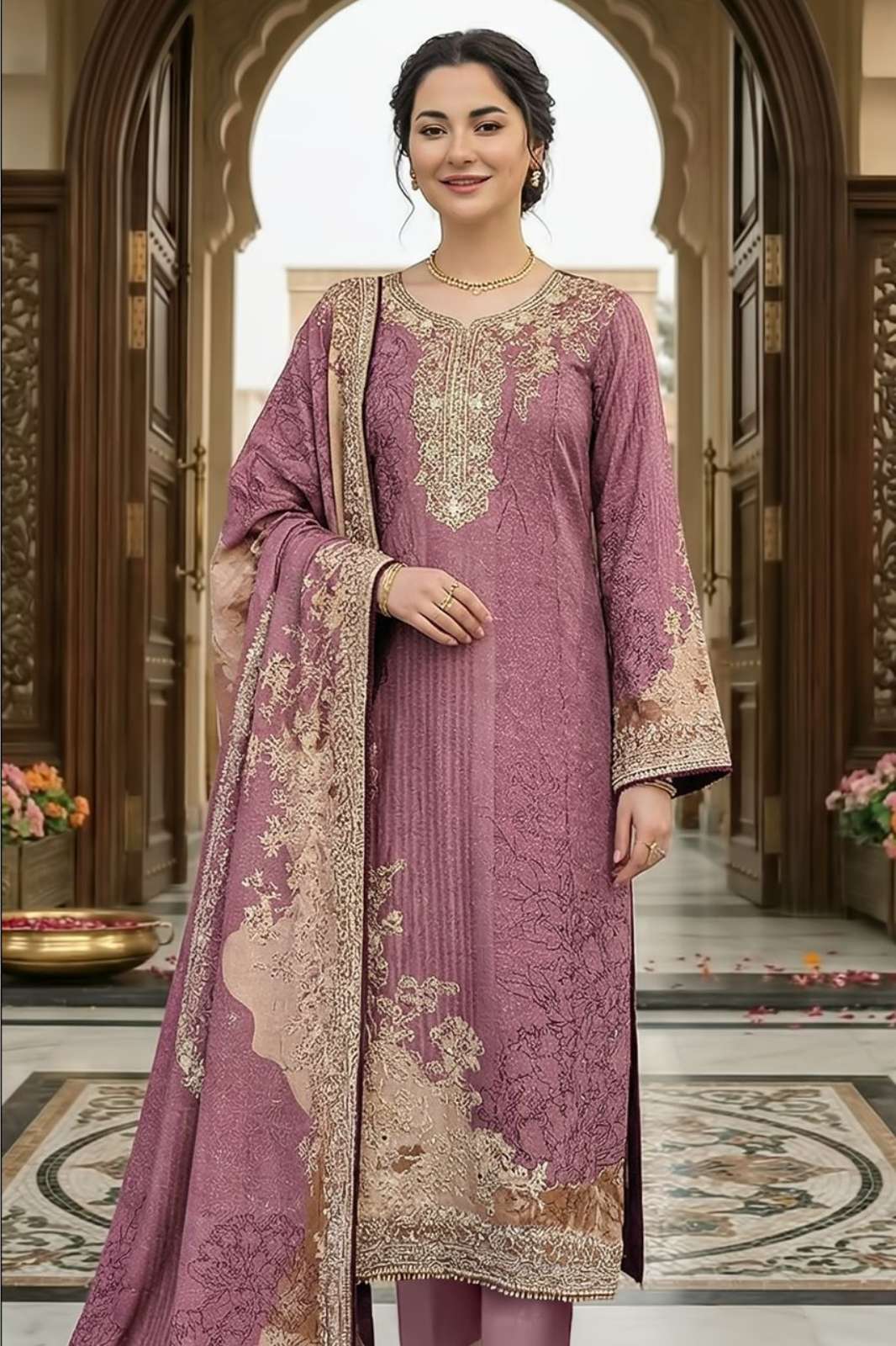 Shree KT 338 Pure Viscose Muslin Digital Printed with Handwork Designer Salwar Suit