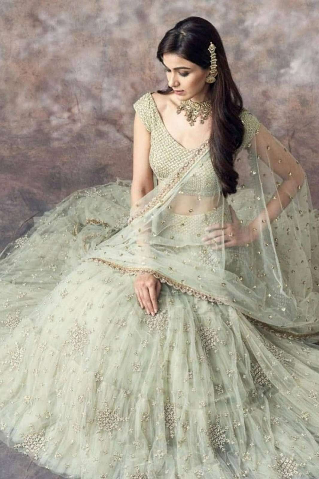 Shri Balaji Emporium 115 Soft Net Lehenga with Zari Sequence and Embroidery work 